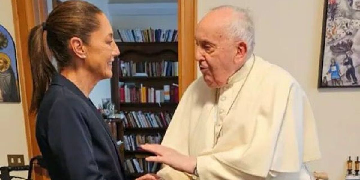 Tamaulipecos llevan a Claudia Sheinbahum con el Papa