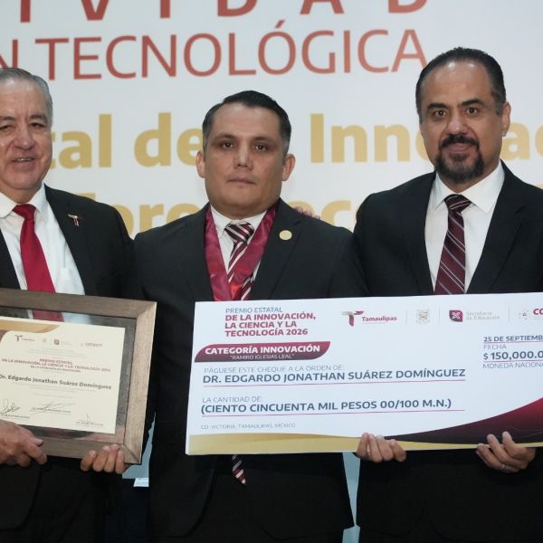 Entregan a investigador de la UAT el Premio Estatal de la Innovación 2026
