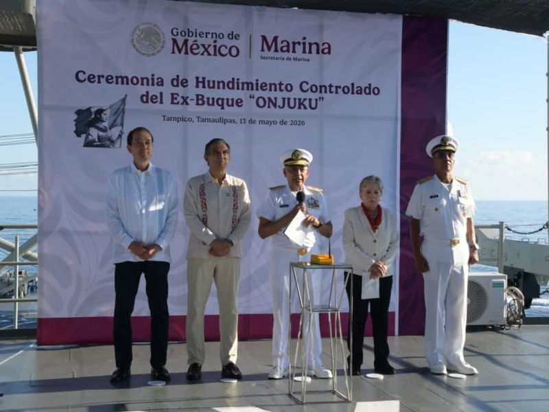 Fortalecen en Tamaulipas creación de arrecifes artificiales con hundimiento del ex buque Onjuku
