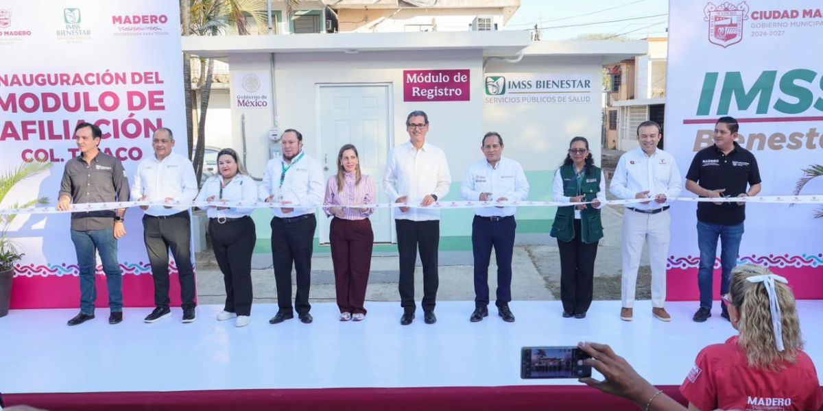 Inaugura gobierno de Ciudad Madero módulo de afiliación al IMSS-bienestar en la colonia Tinaco