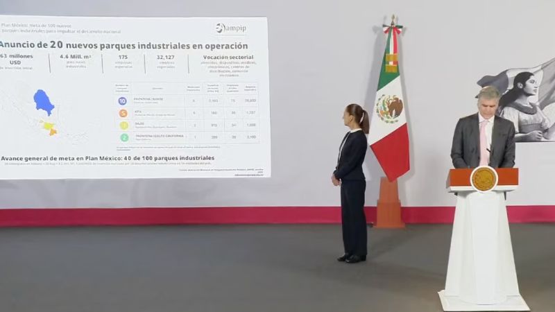 Gobierno de Sheinbaum anuncia desarrollo de 20 parques industriales con inversión de alrededor de 700 mdd