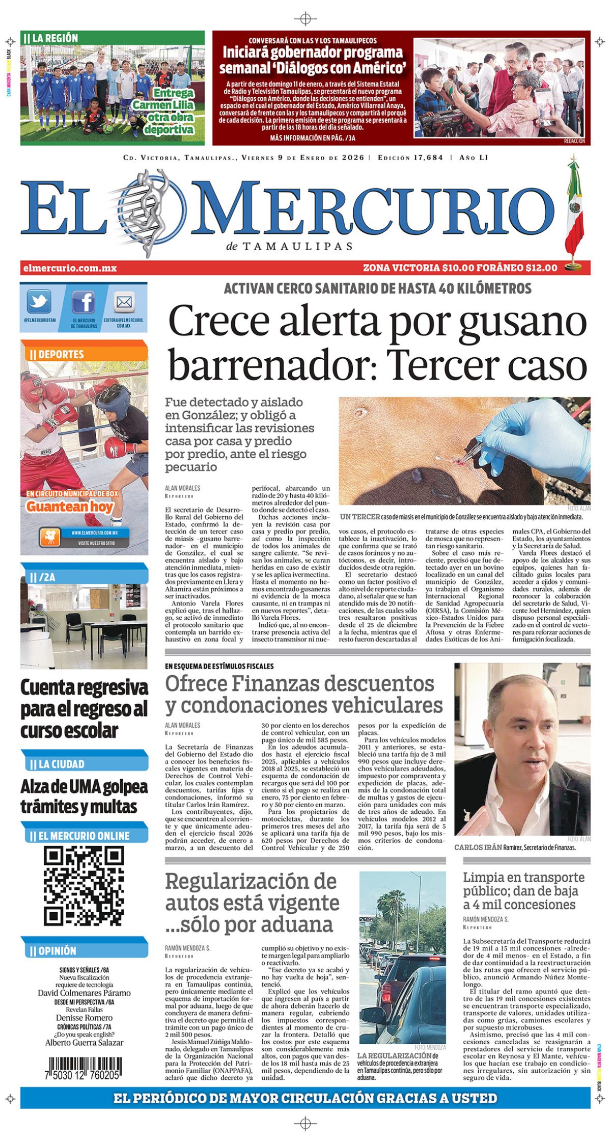 Crece alerta por gusano barrenador : Tercer caso