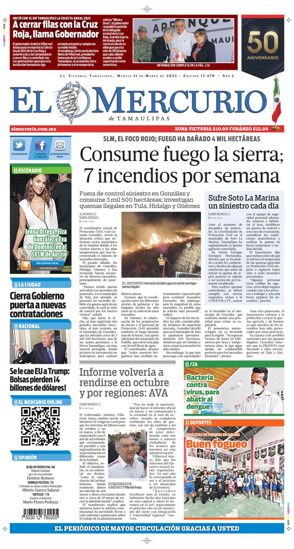 Consume fuego la sierra; 7 incendios por semana