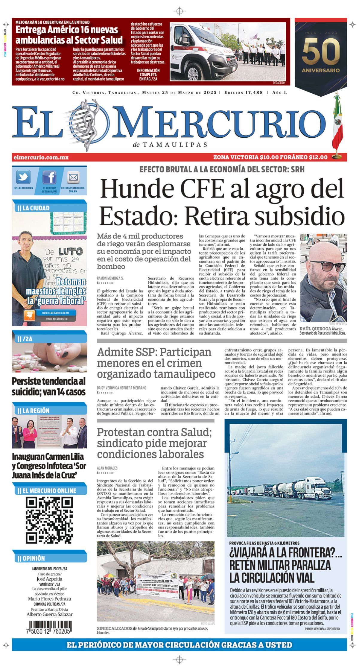 Hunde CFE al agro del Estado: Retira subsidio