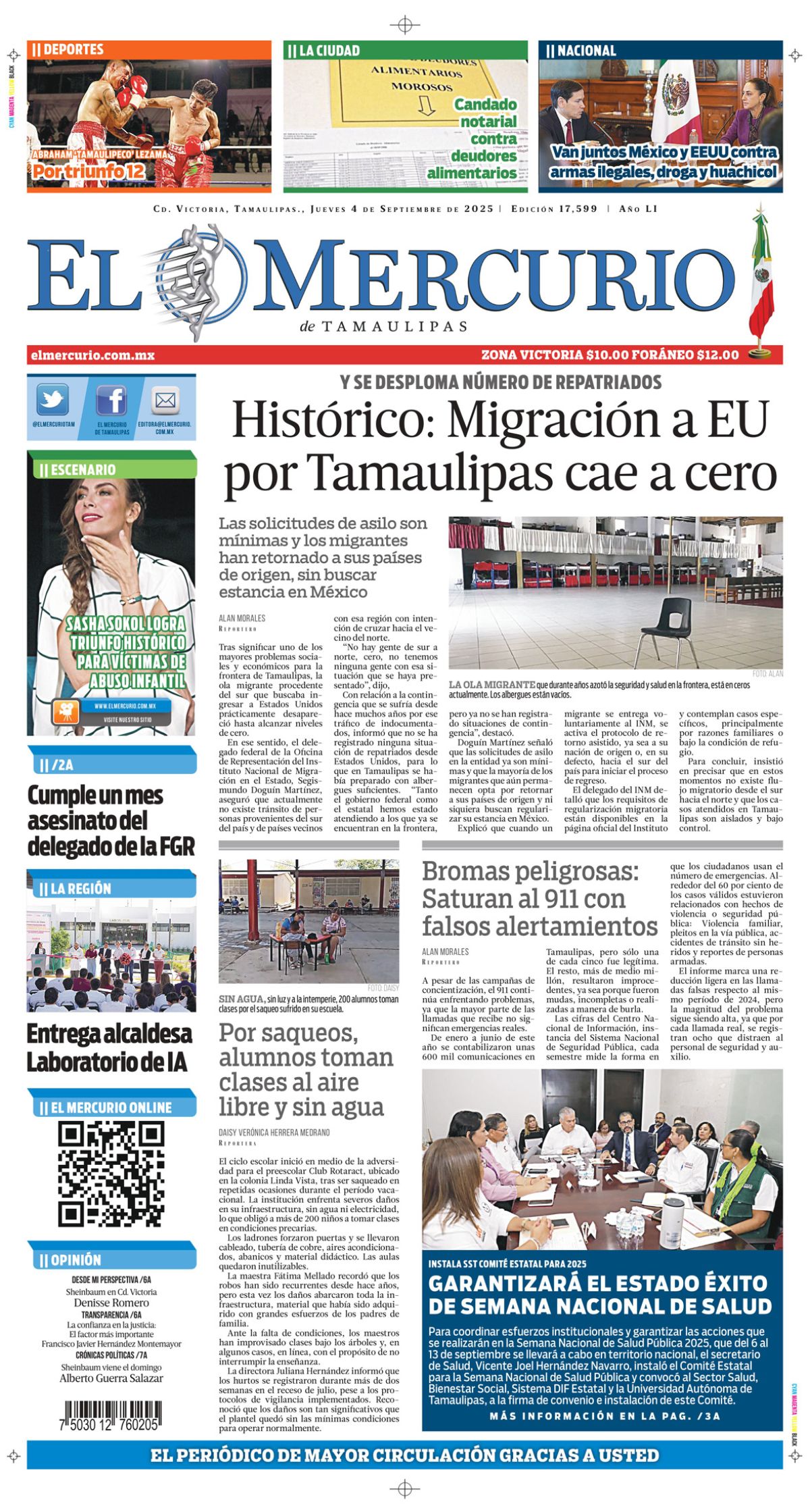 Histórico: Migración a EU por Tamaulipas cae a cero