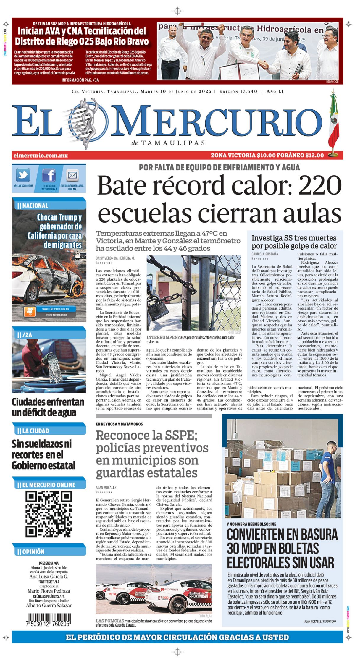 Bate récord calor: 220 escuelas cierran aulas