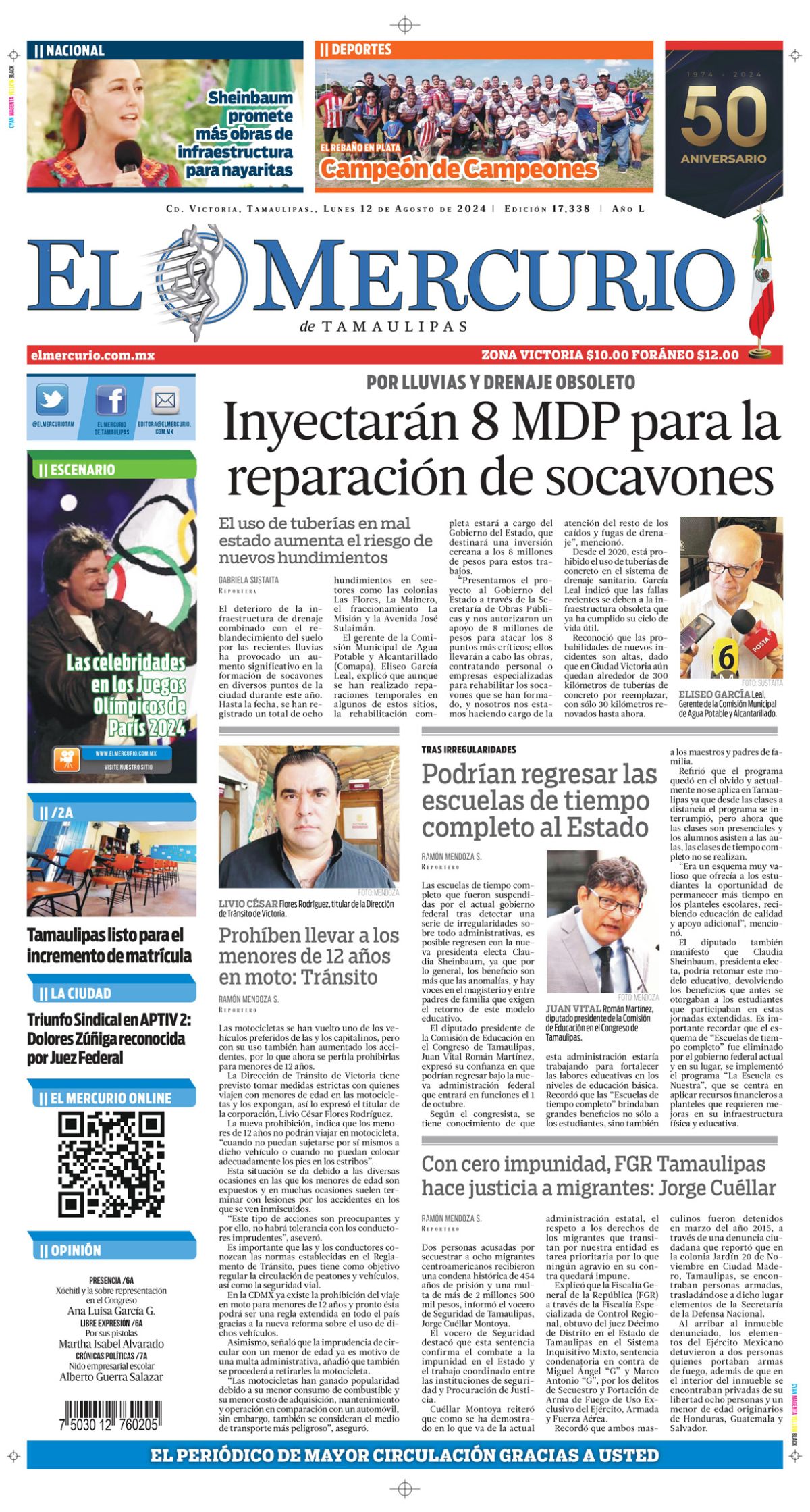 Inyectarán 8 MDP para la reparación de socavones