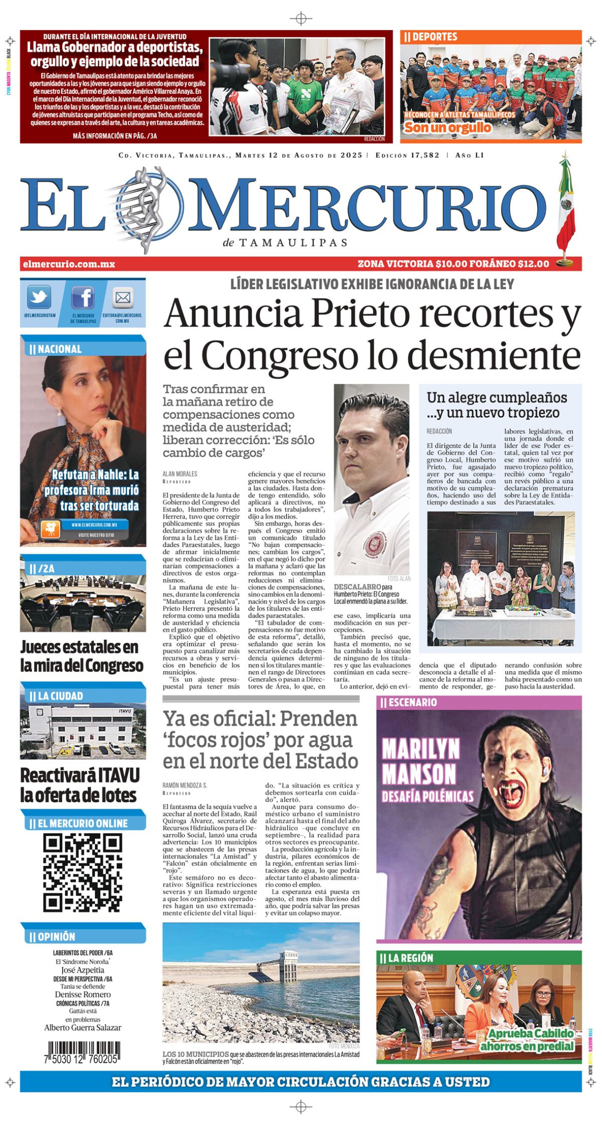 Anuncia Prieto recortes y el Congreso lo desmiente