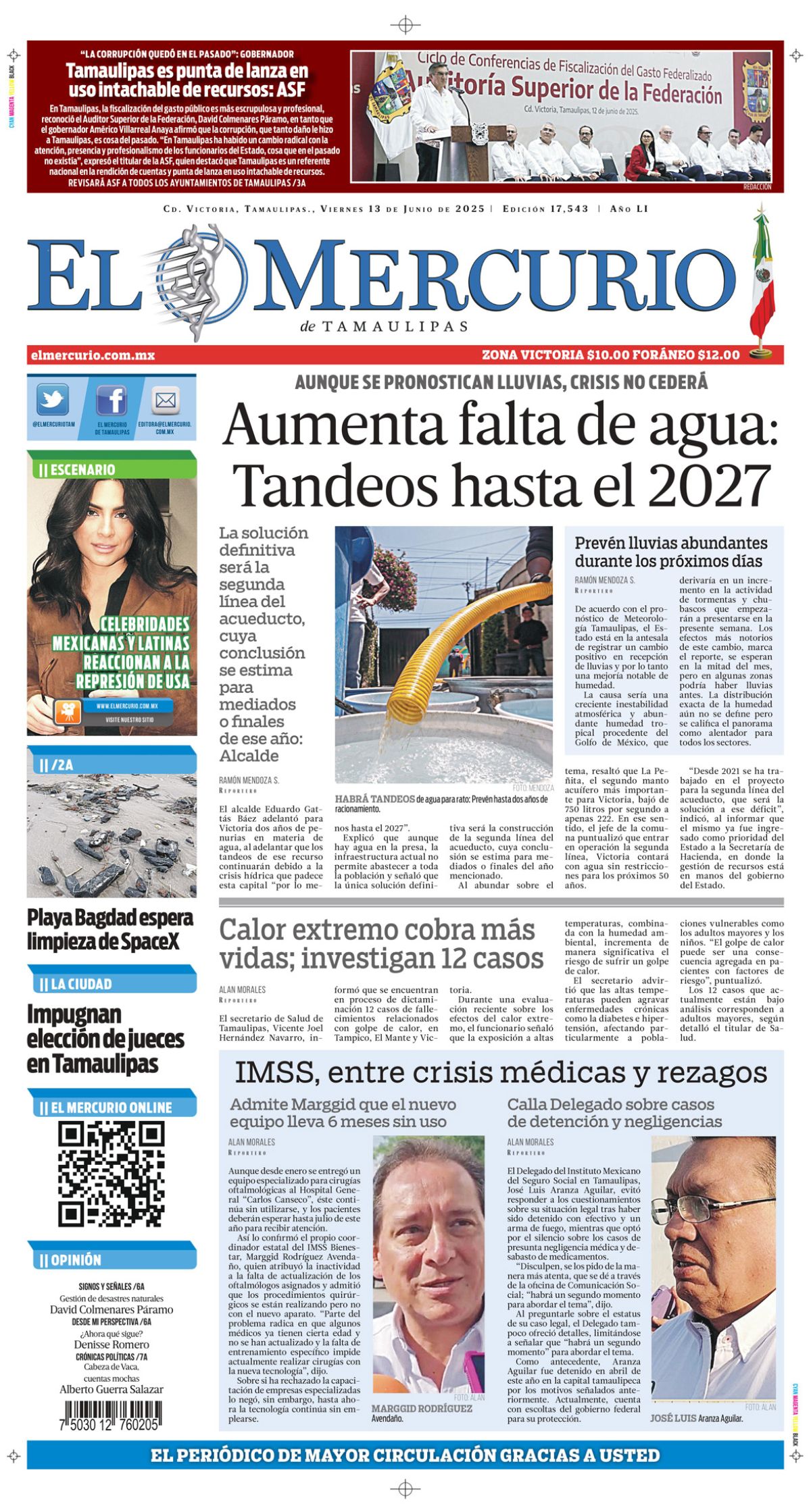 Aumenta falta de agua: Tandeos hasta el 2027