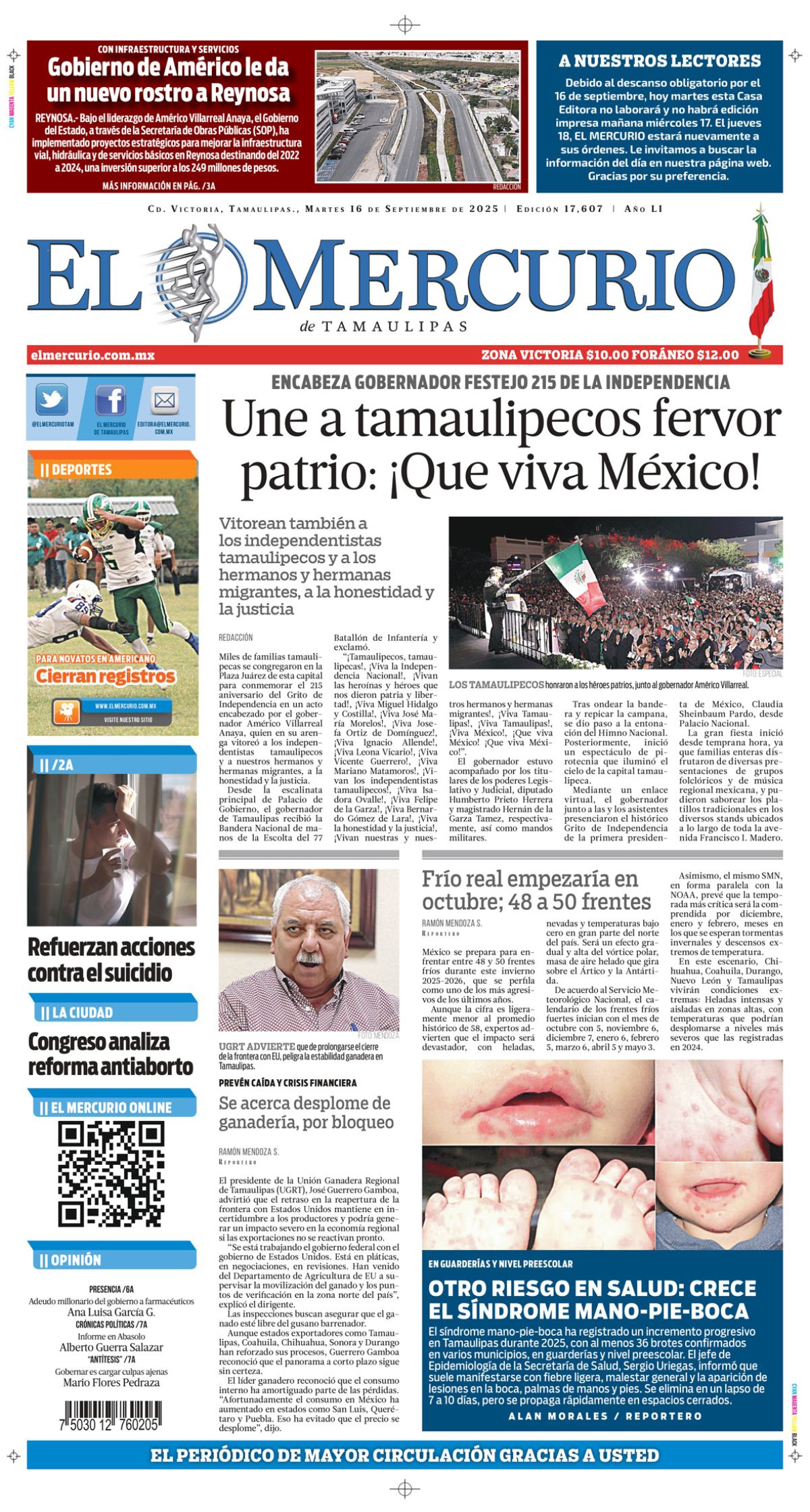 Une a tamaulipecos fervor patrio: ¡Que viva México!