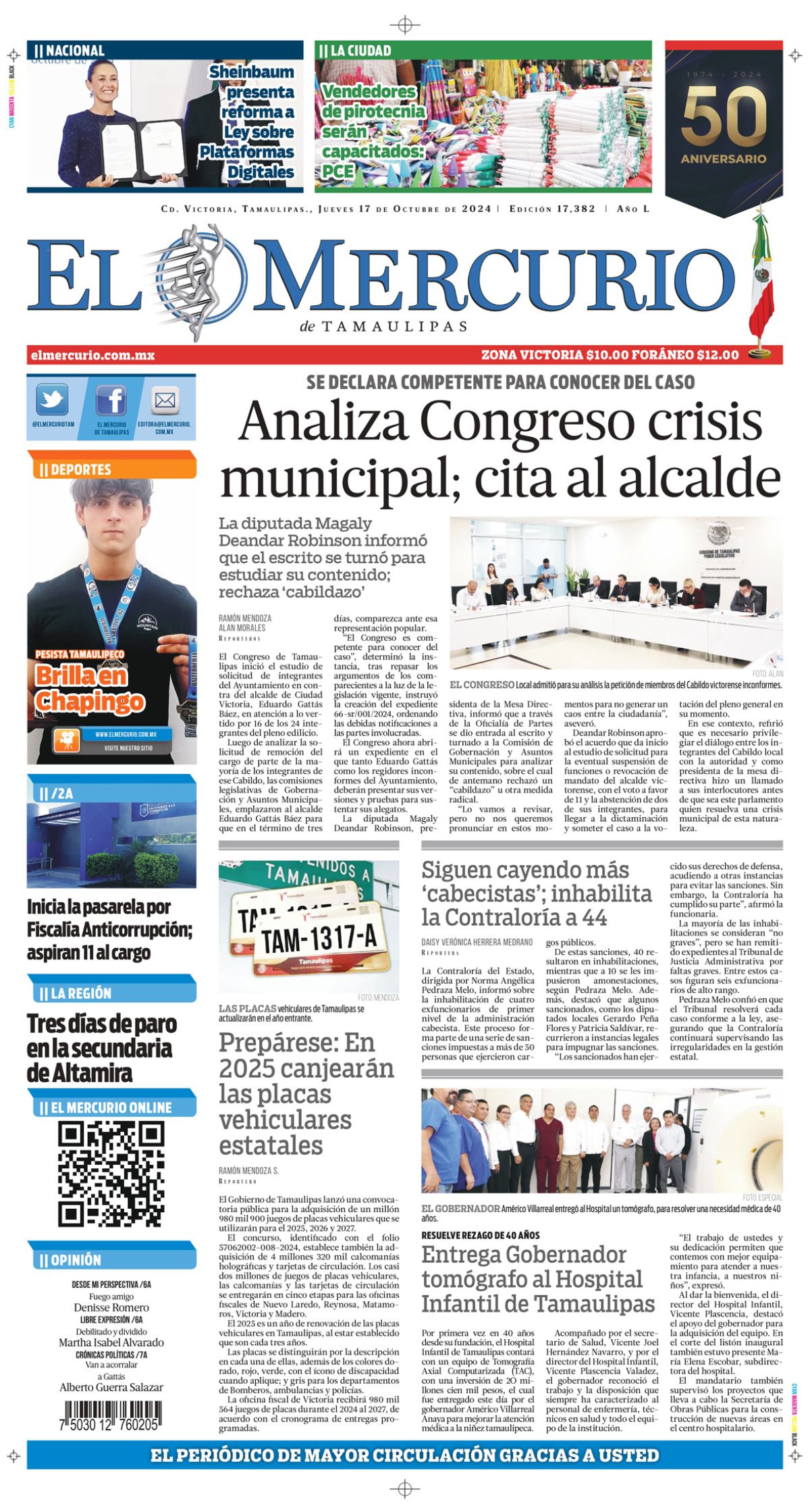 Analiza Congreso crisis municipal; cita al alcalde