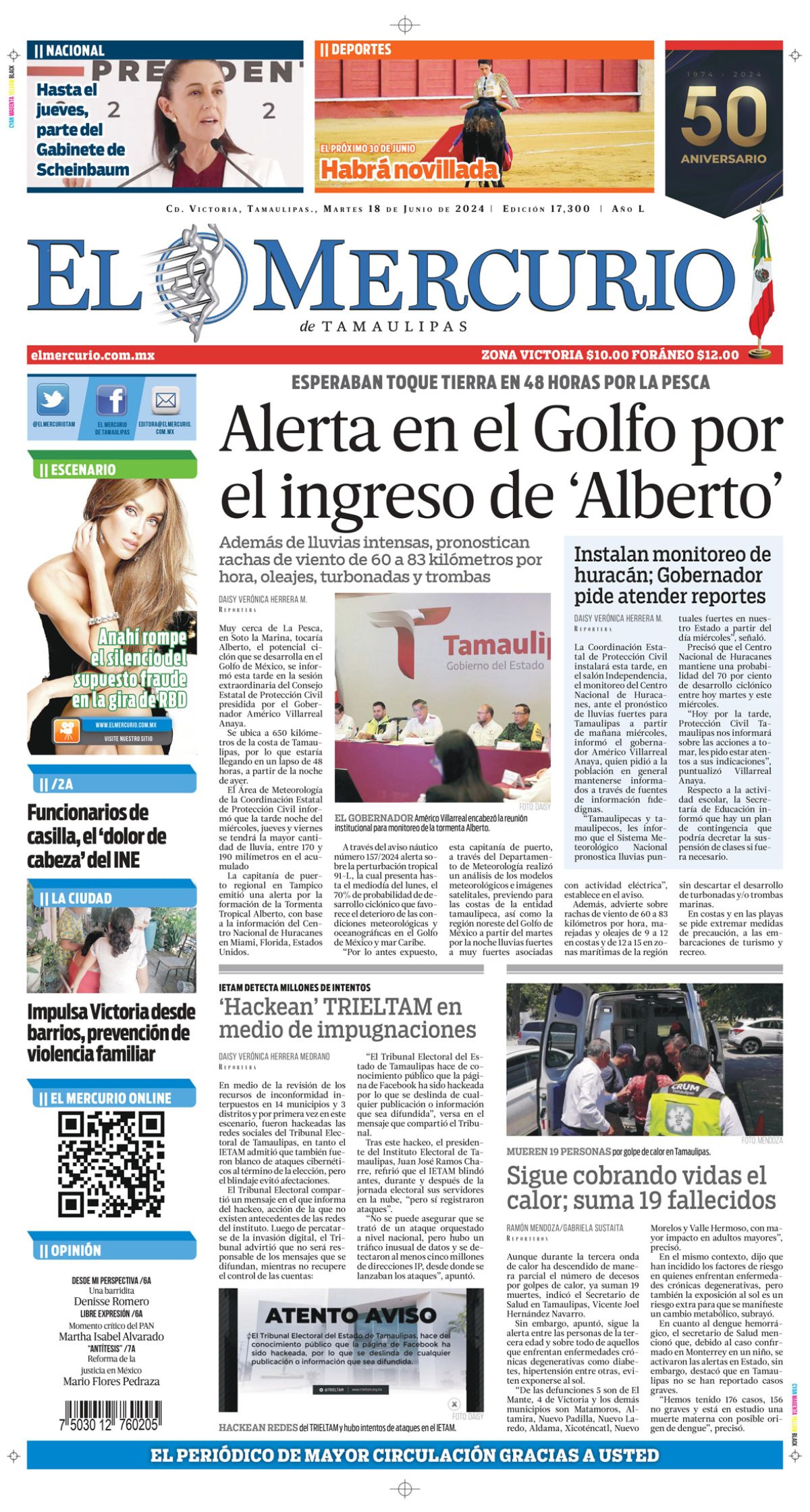 Alerta en el Golfo por el ingreso de ‘Alberto’