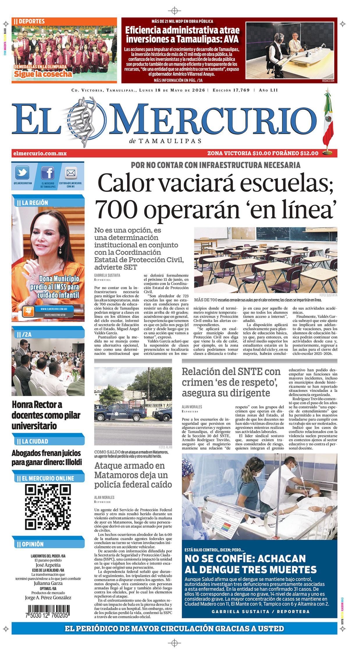 Calor vaciará escuelas; 700 operarán ‘en línea’