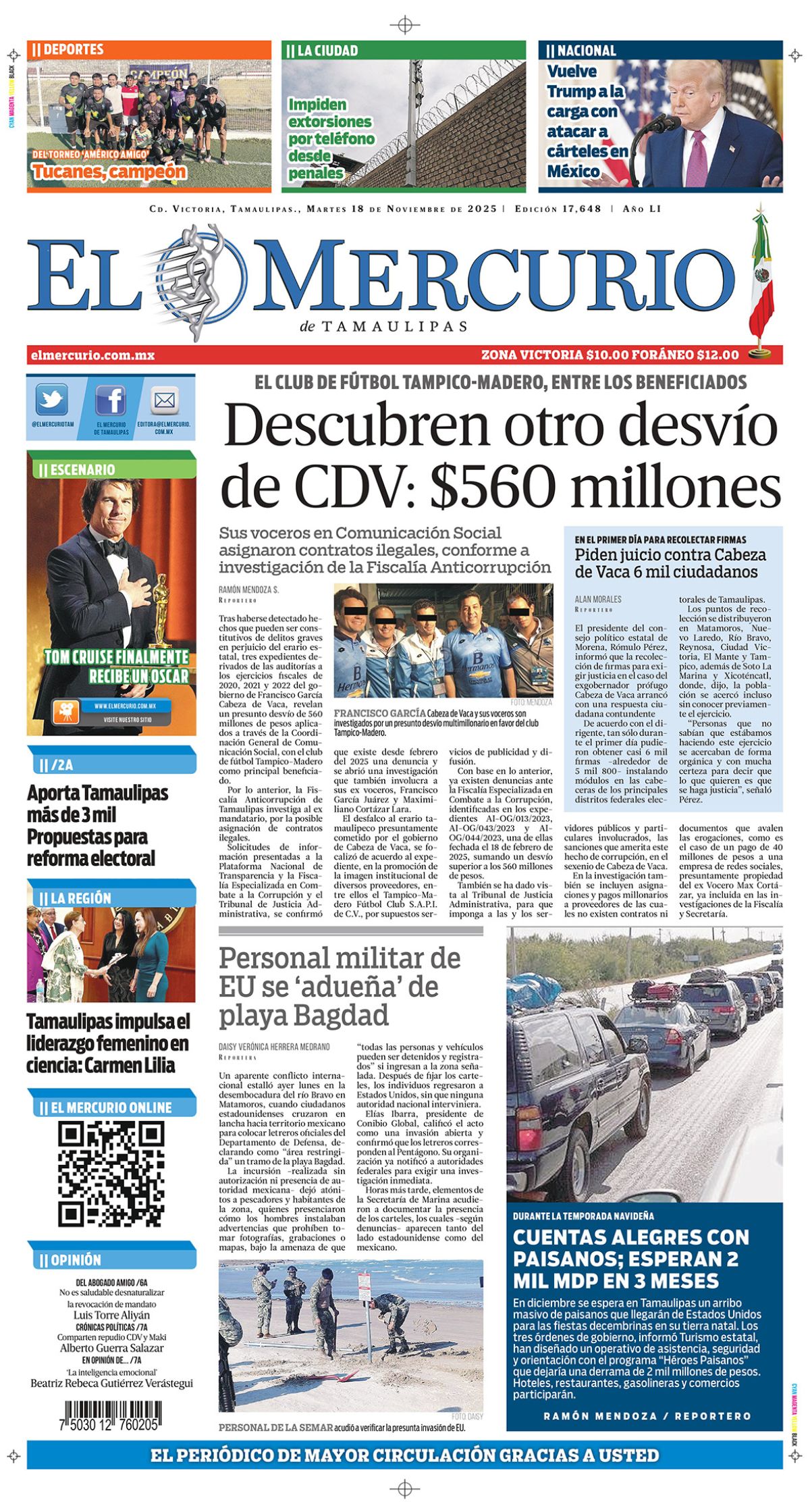 Descubren otro desvío de Cabeza De Vaca : $560 millones