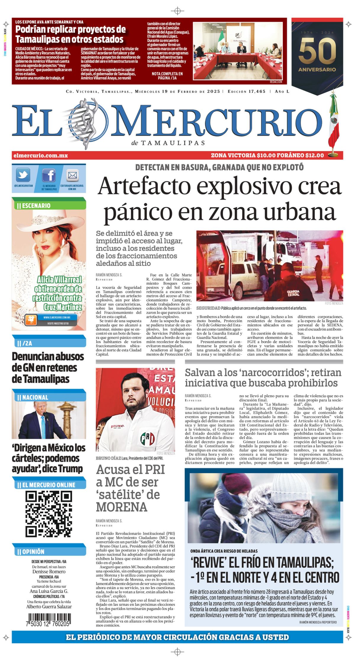 Artefacto explosivo crea pánico en zona urbana