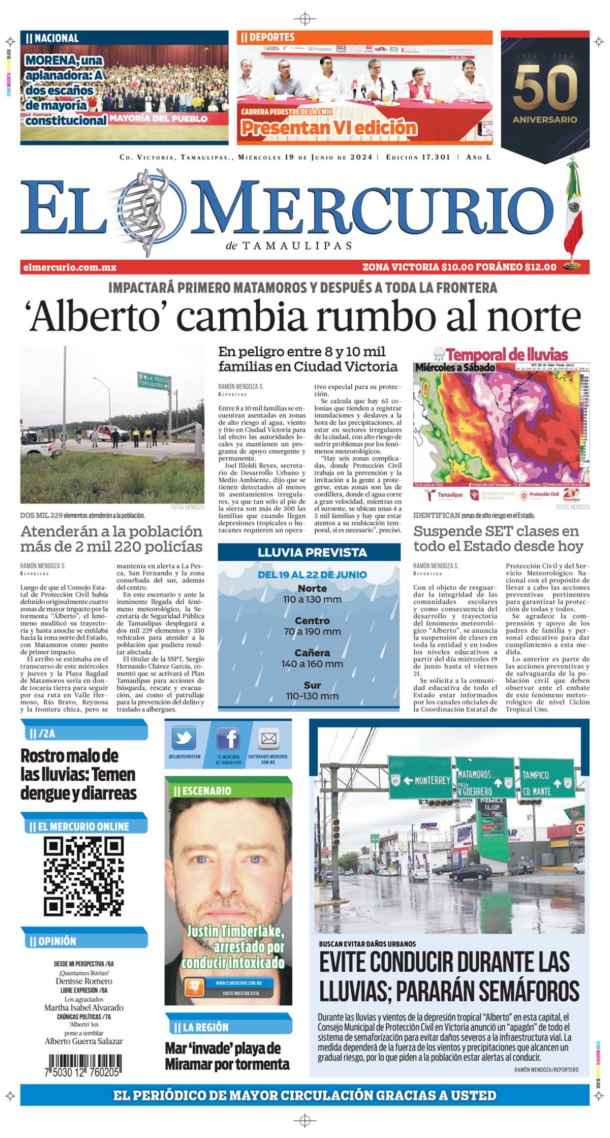 Alberto’ cambia rumbo al norte