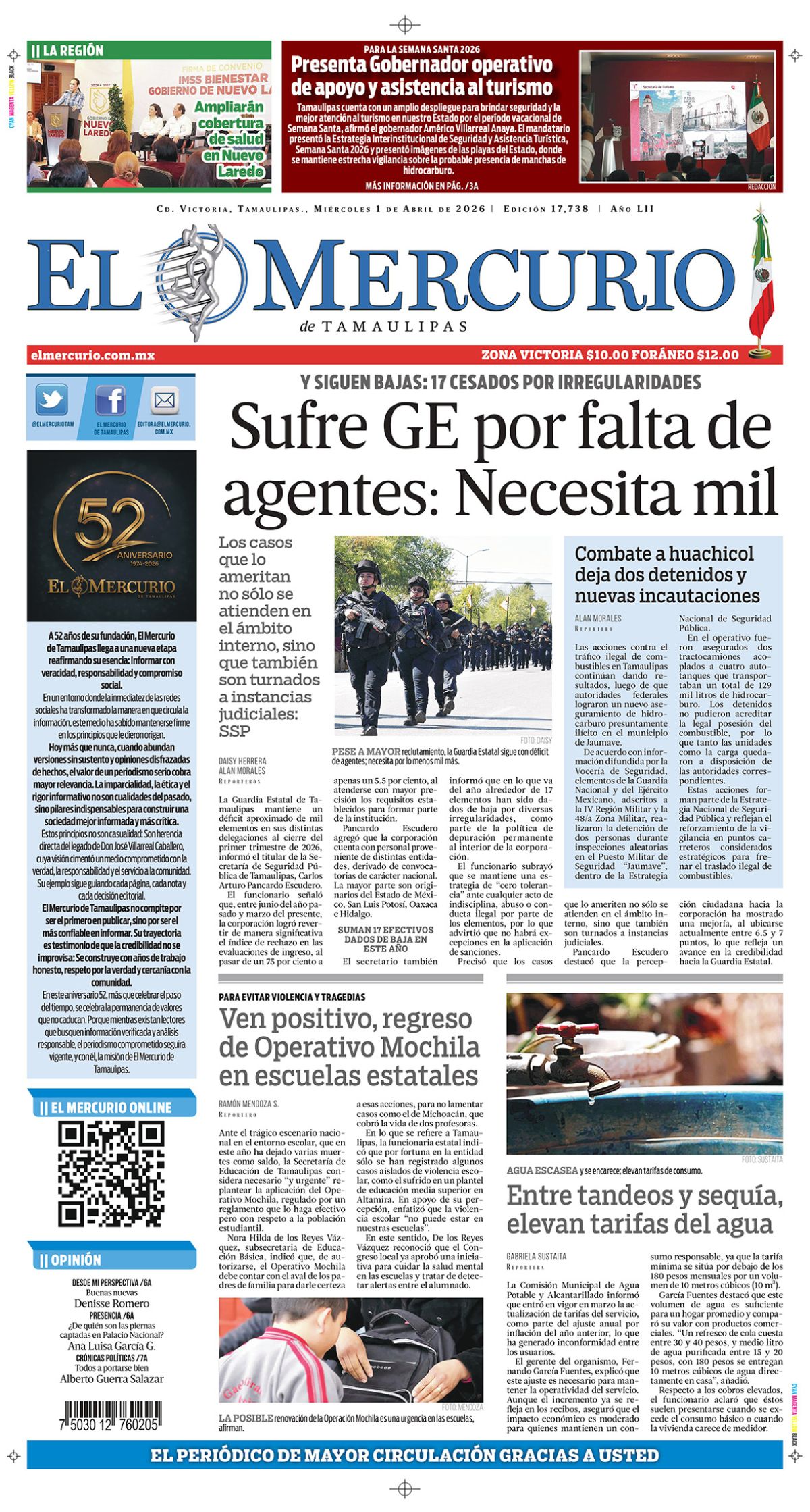 Sufre GE por falta de agentes : Necesita mil