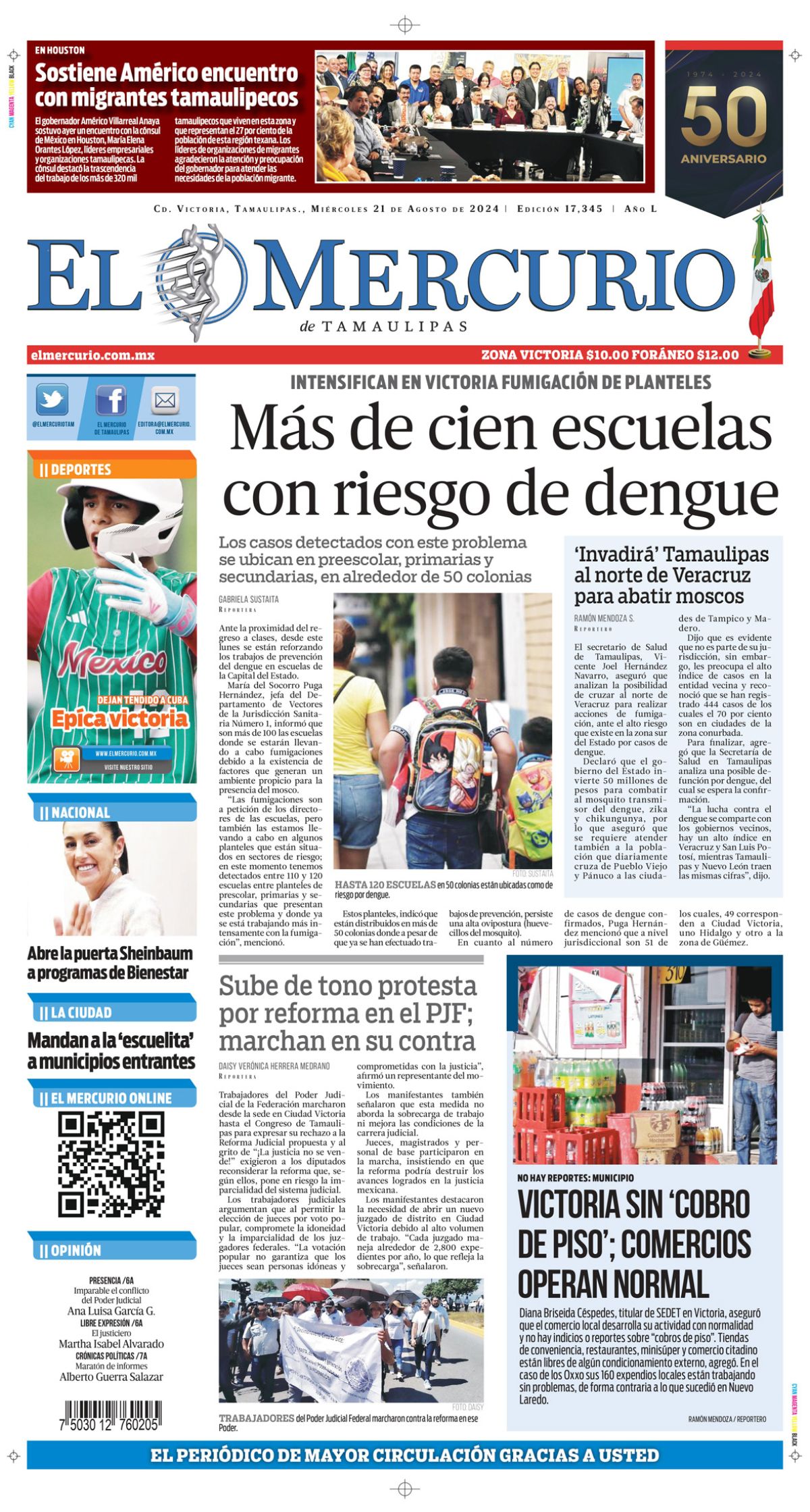 Más de cien escuelas con riesgo de dengue