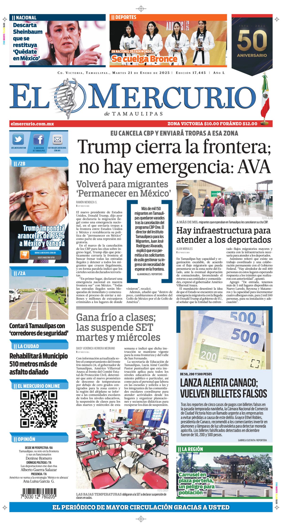 Trump cierra la frontera; no hay emergencia: AVA