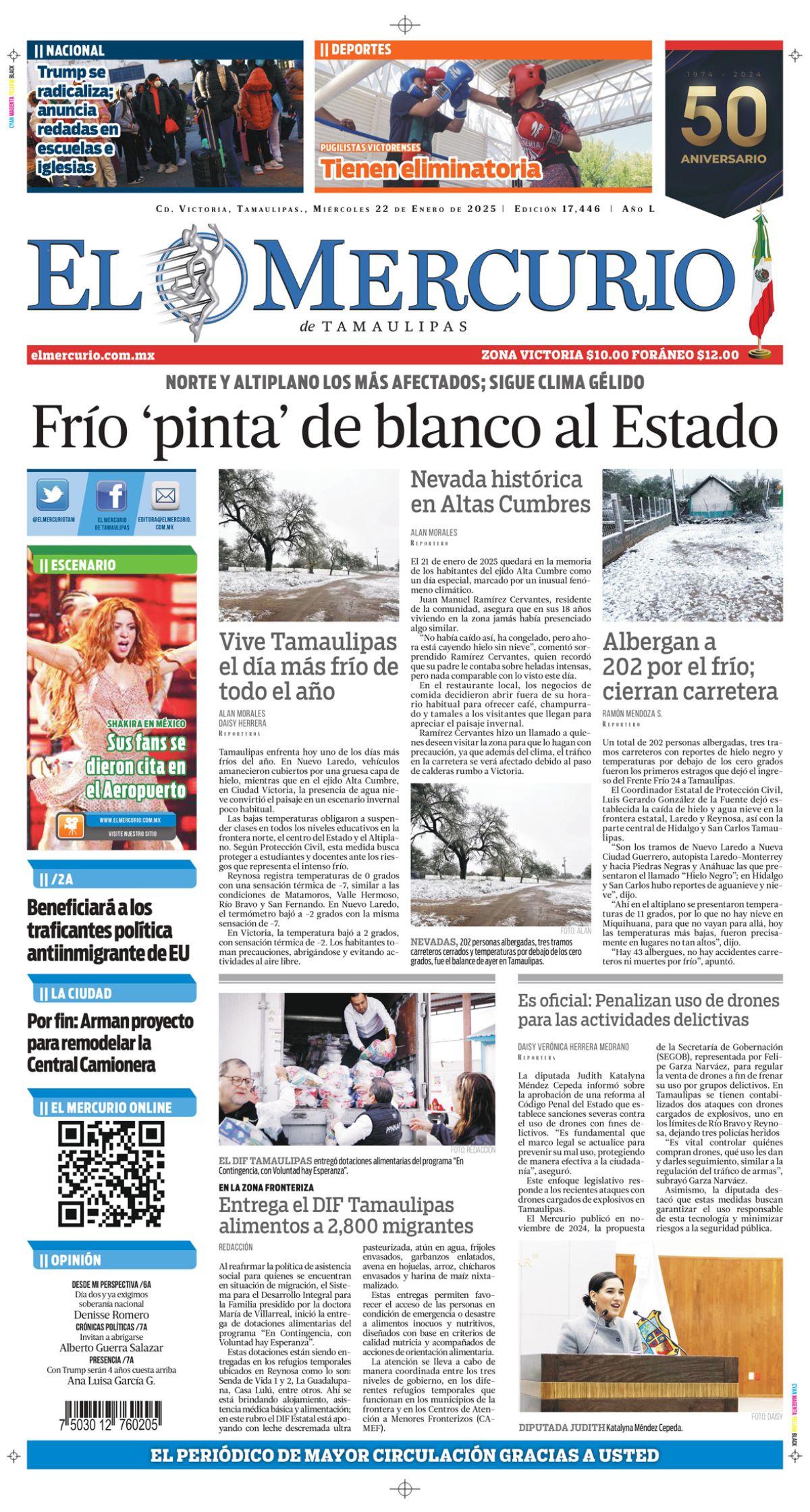 Frío ‘pinta’ de blanco al Estado