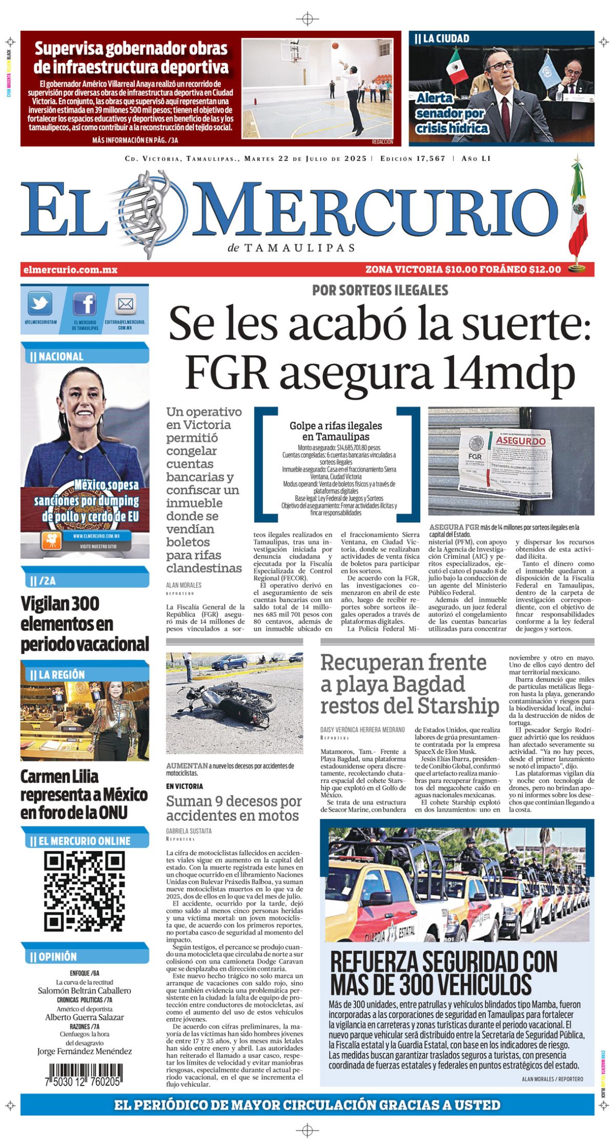 Se les acabó la suerte:  FGR asegura 14mdp