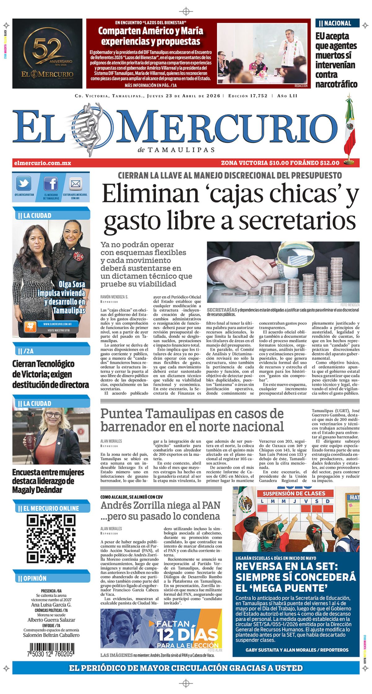 Eliminan ‘cajas chicas’ y gasto libre a secretarios