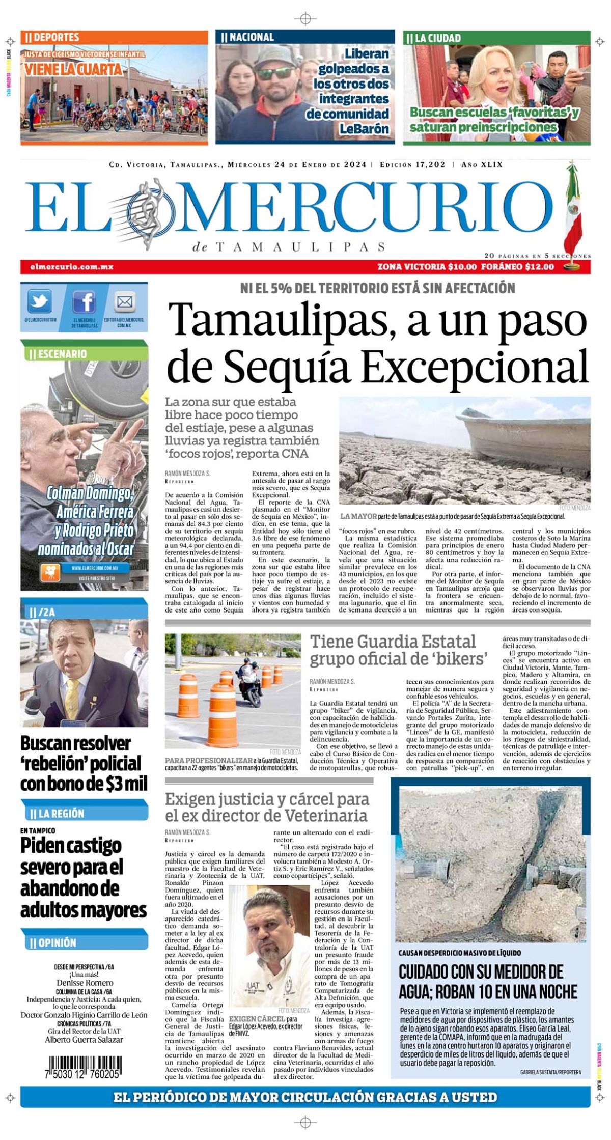 Tamaulipas, a un paso de Sequía Excepcional