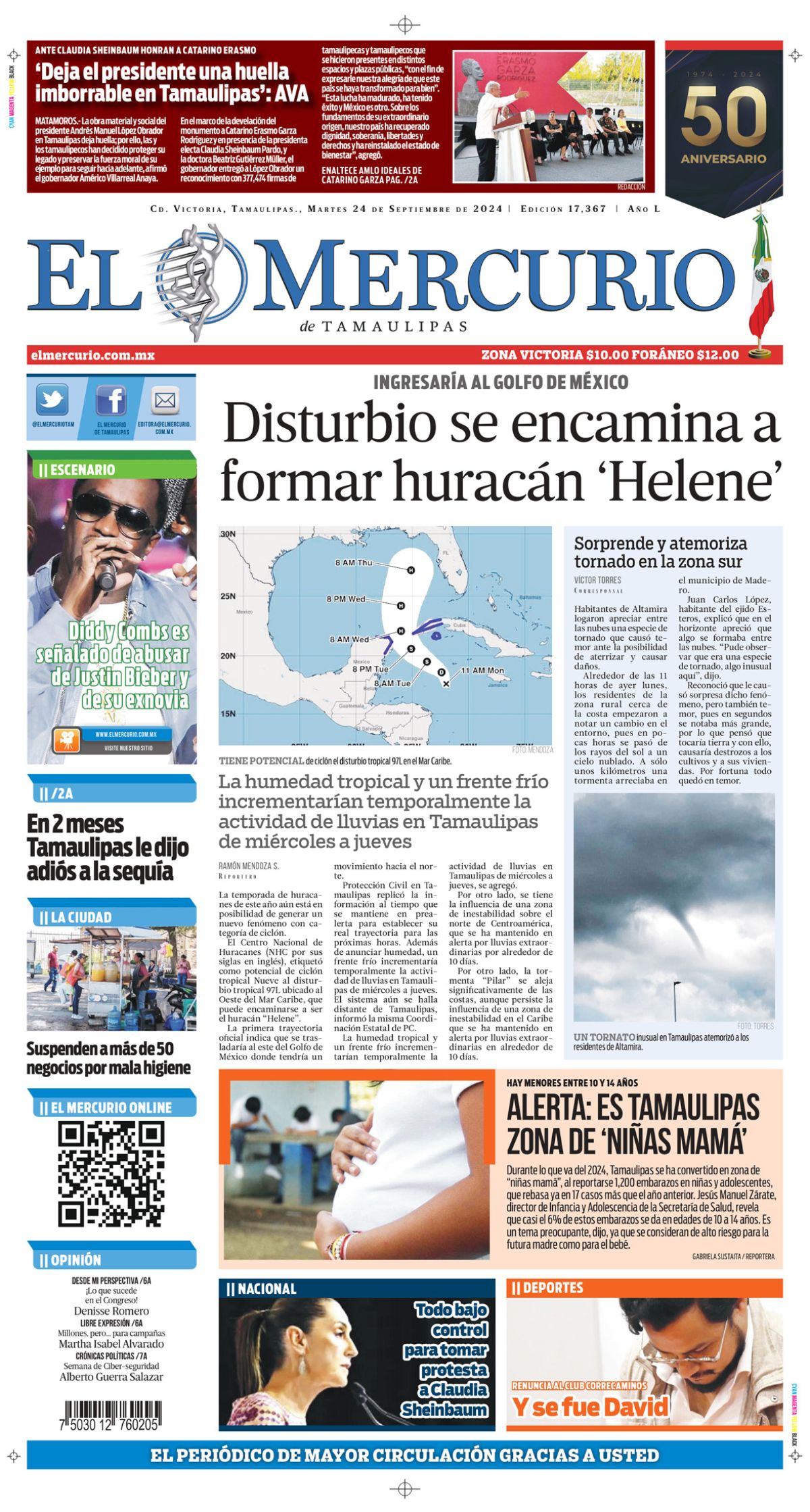 Disturbio se encamina a formar huracán ‘Helene’