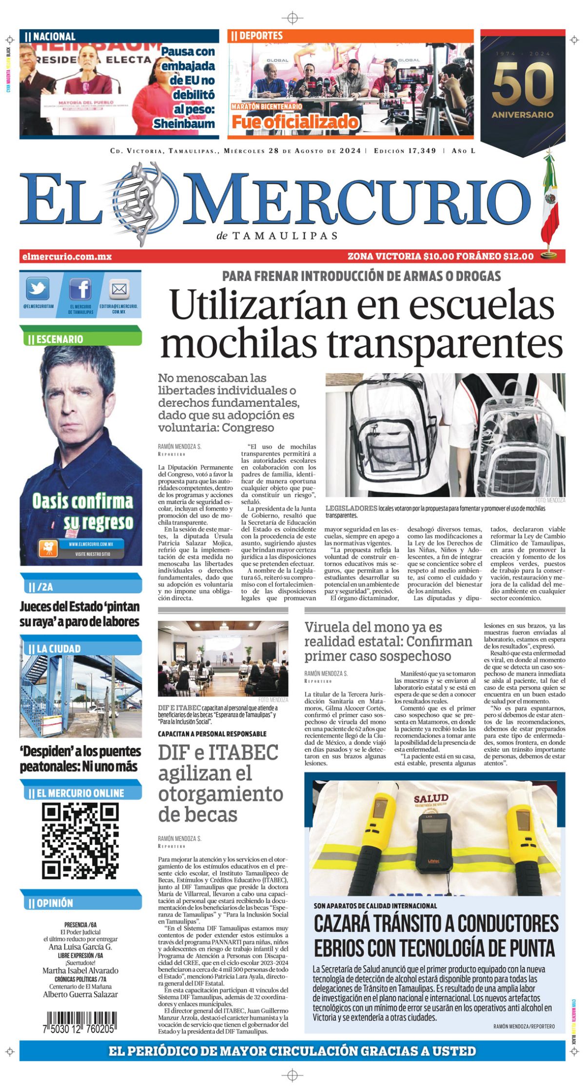 Utilizarían en escuelas mochilas transparentes