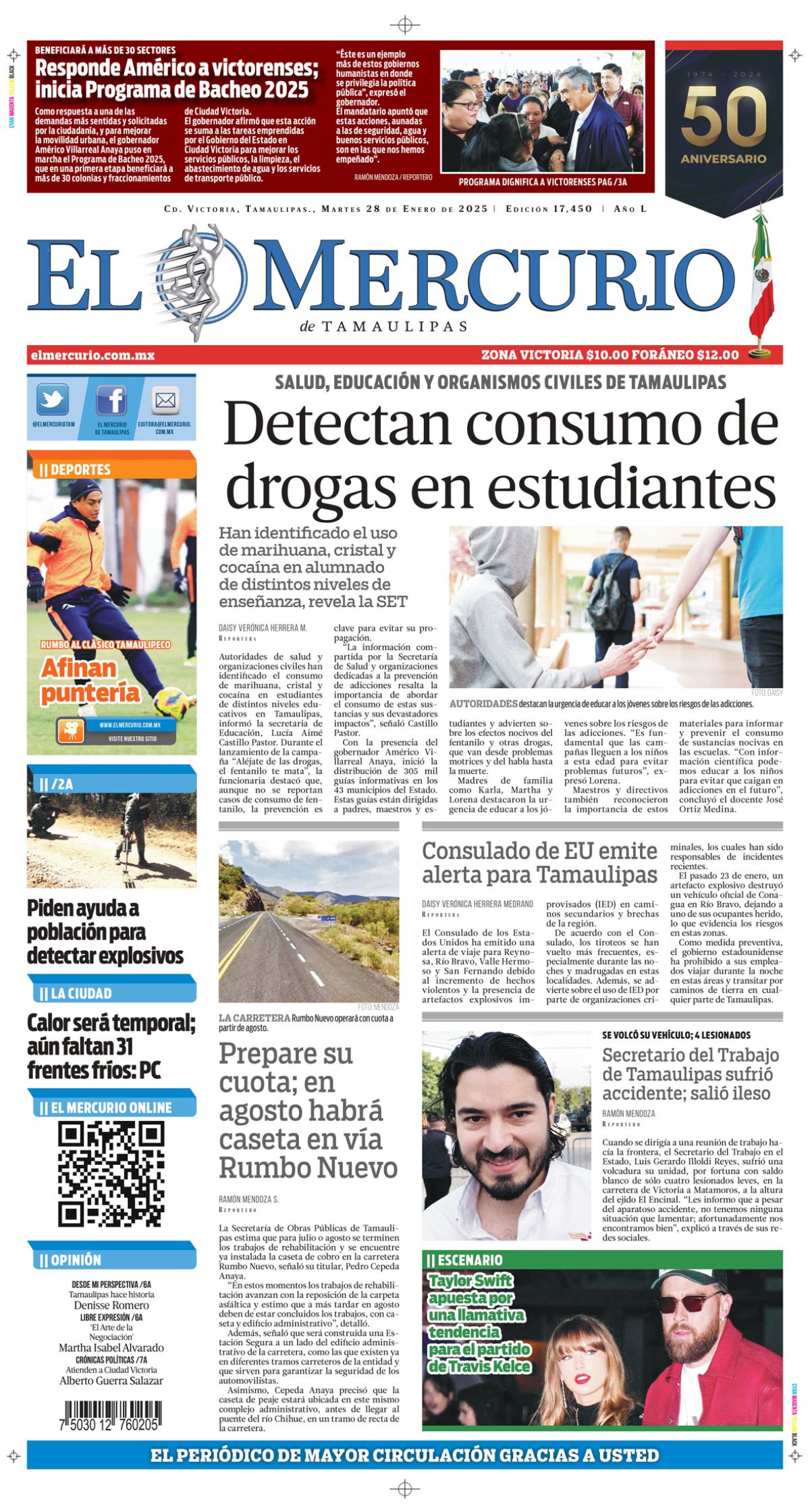 Detectan consumo de drogas en estudiantes de Tamaulipas