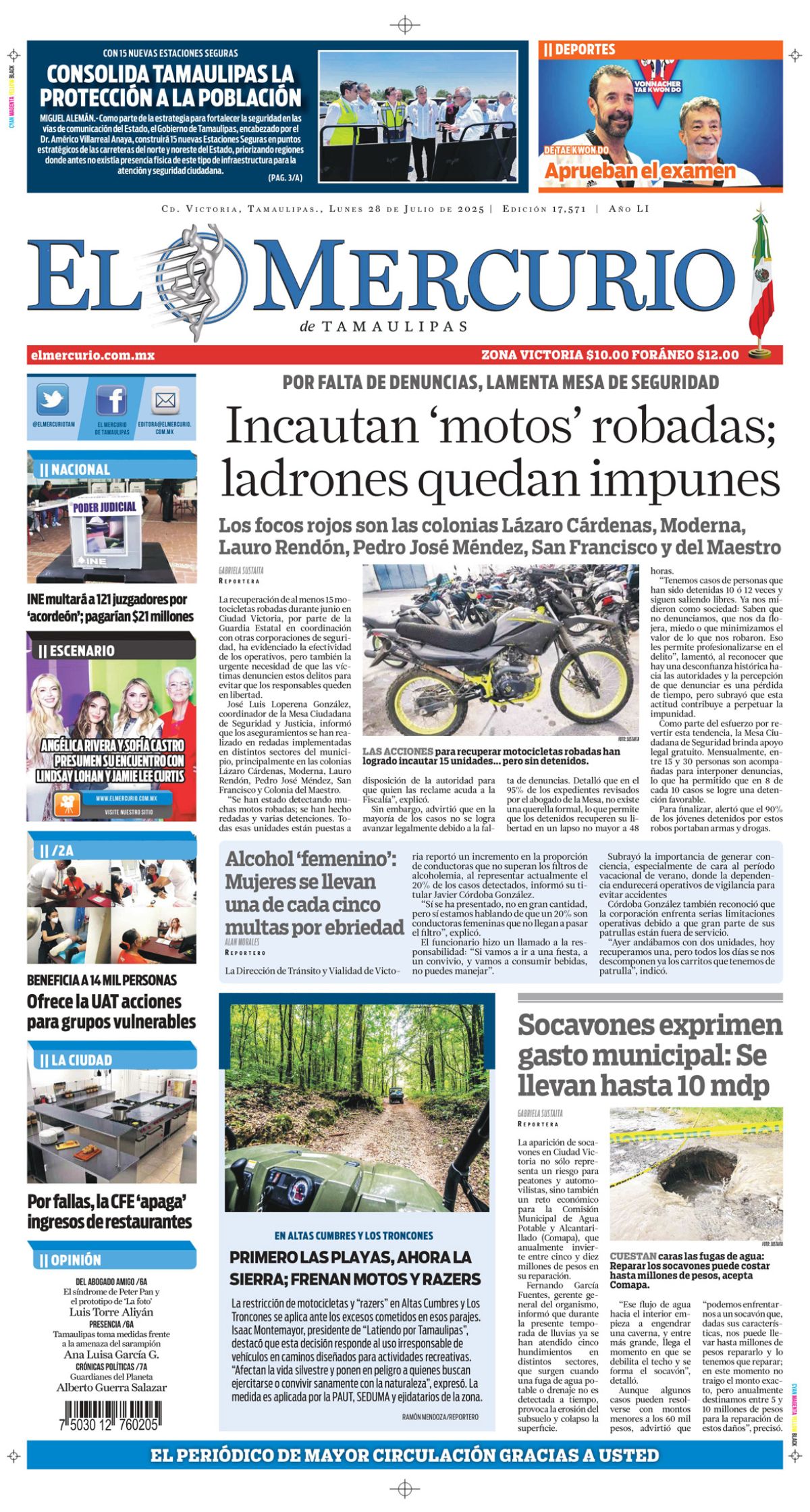 Incautan ‘motos’ robadas; ladrones quedan impunes