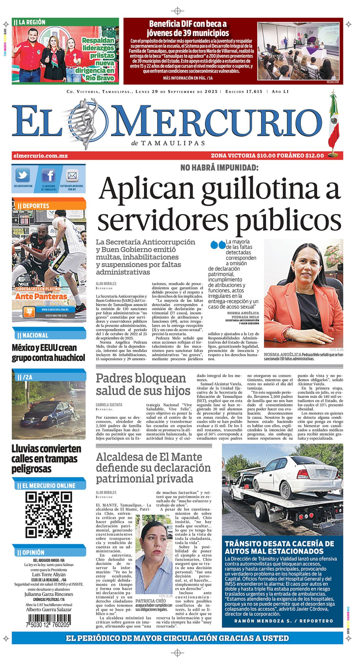 Aplican guillotina a servidores públicos