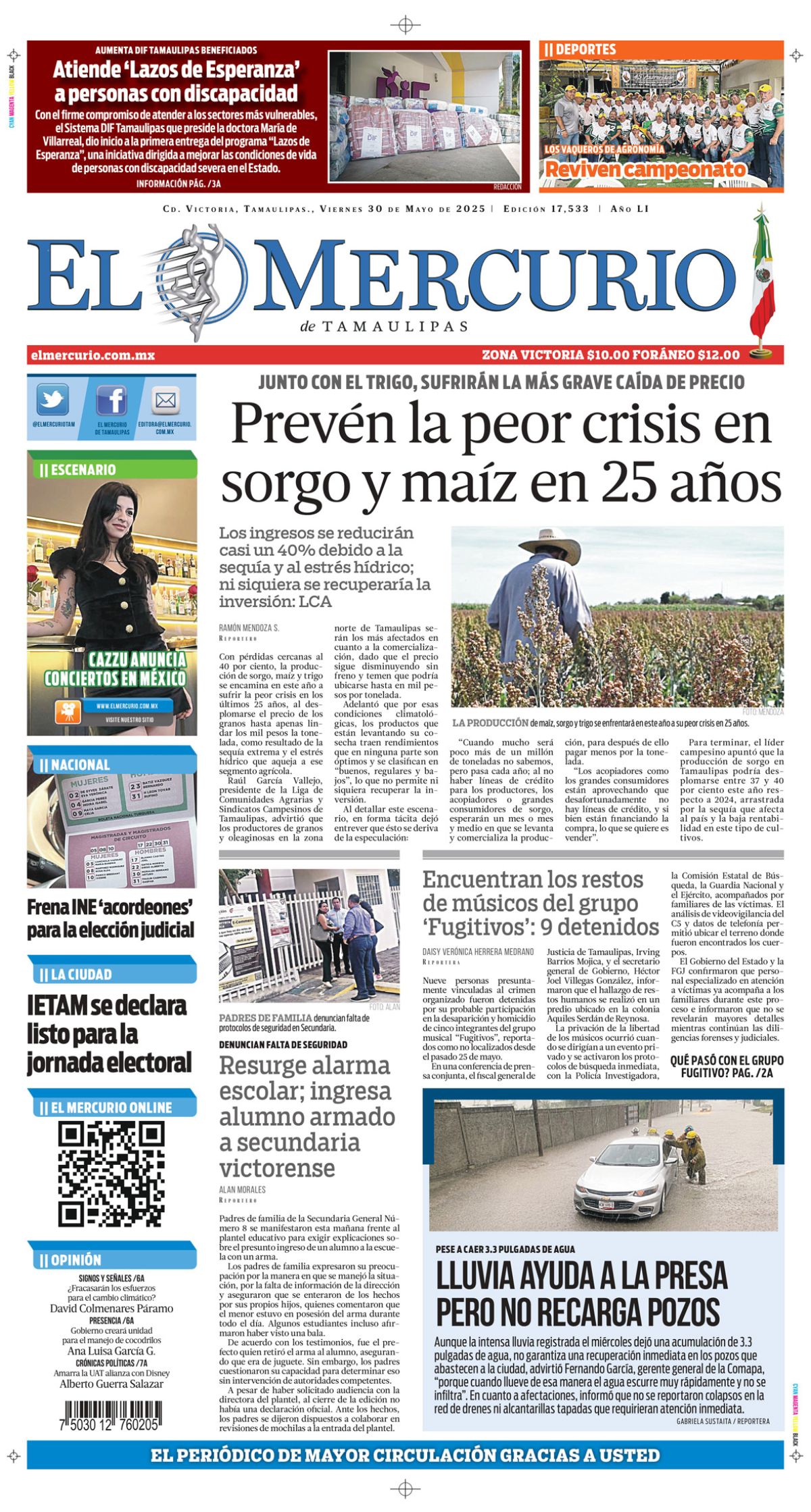 Prevén la peor crisis en sorgo y maíz en 25 años