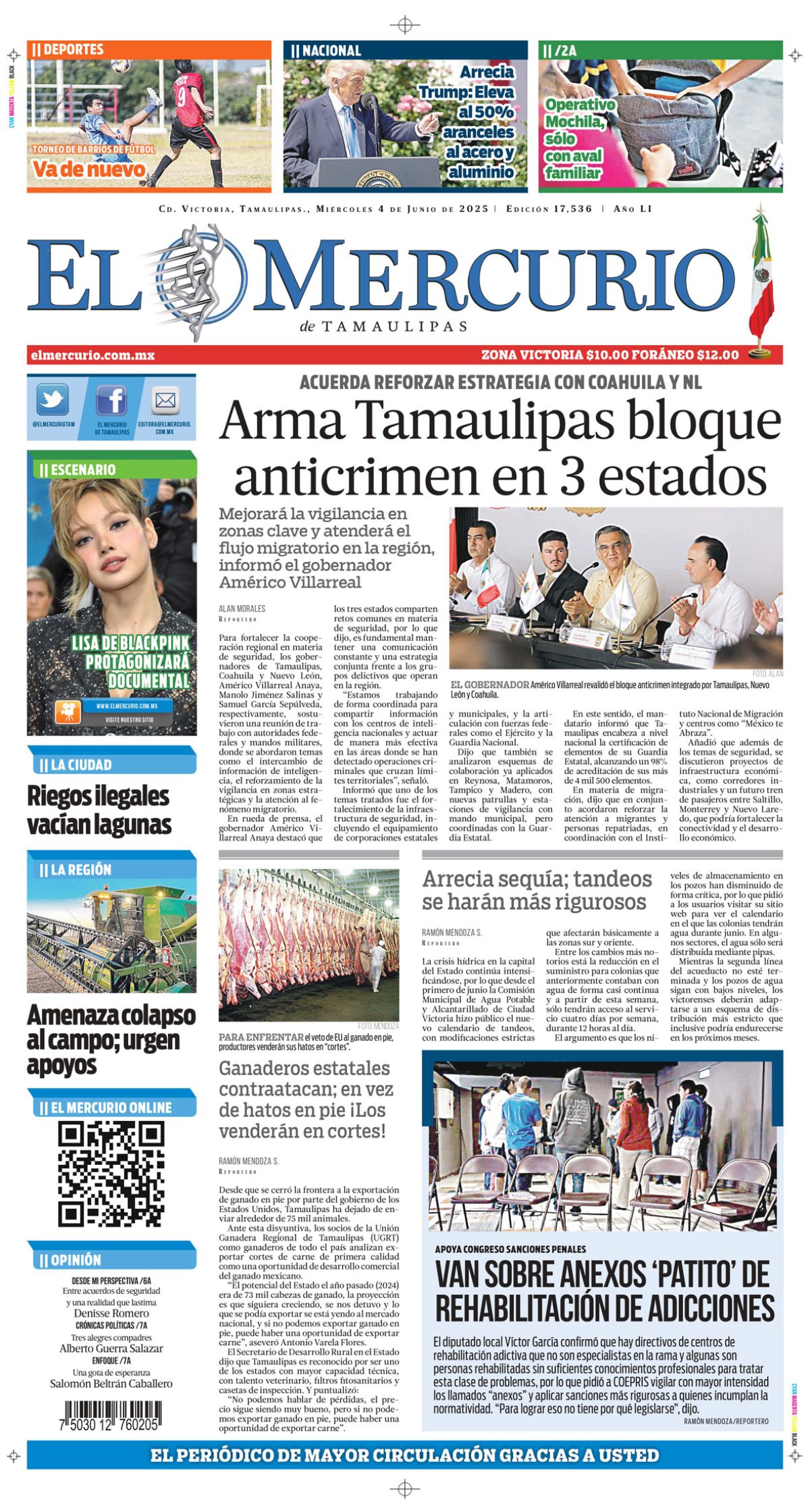 Arma Tamaulipas bloque anticrimen en 3 estados