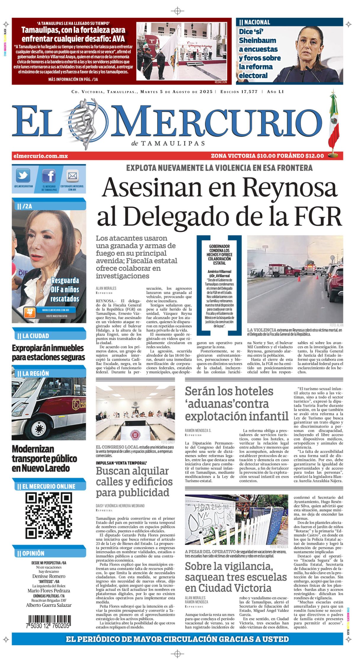 Asesinan en Reynosa al Delegado de la FGR