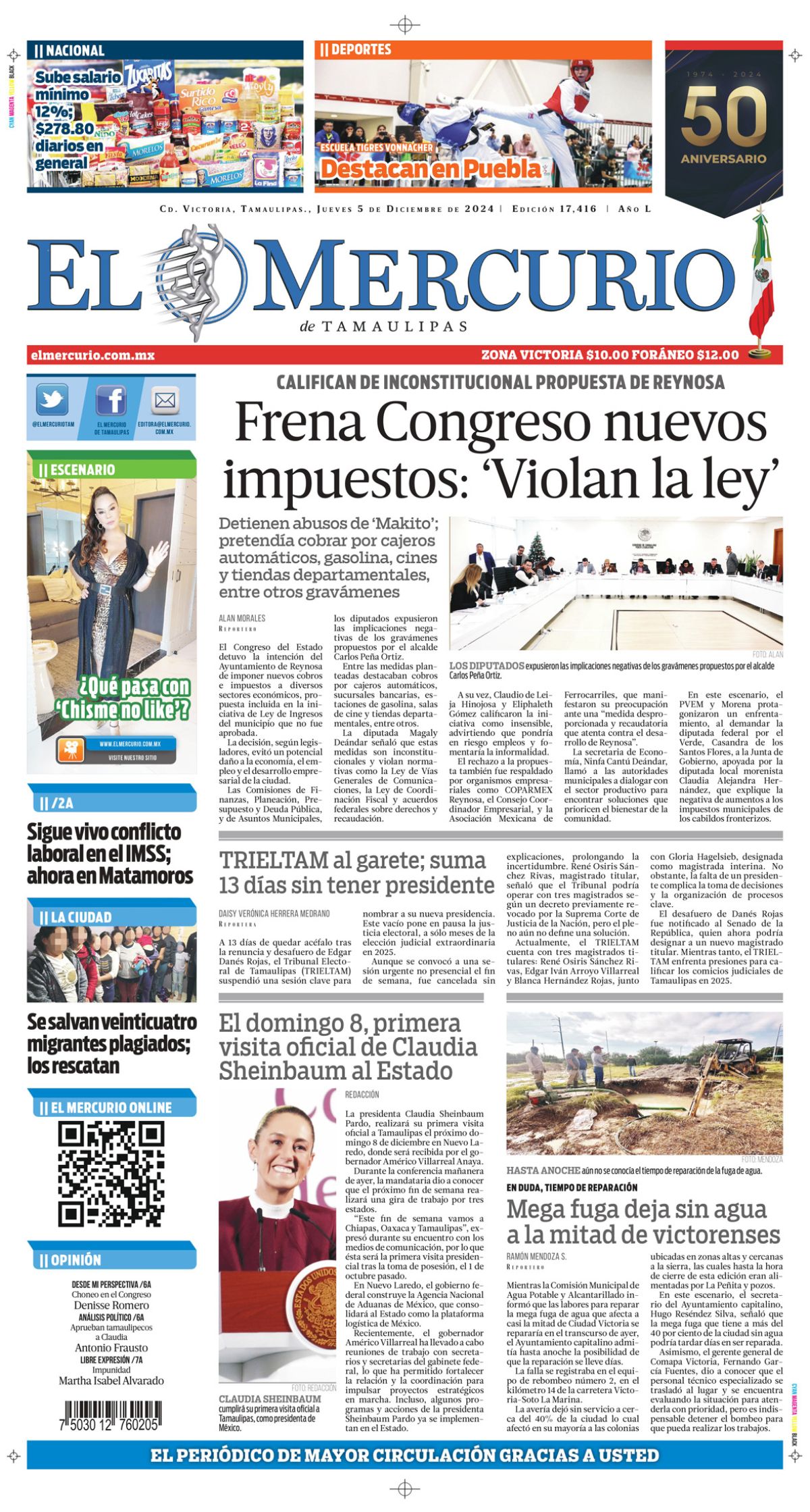 Frena Congreso nuevos impuestos: ‘Violan la ley’