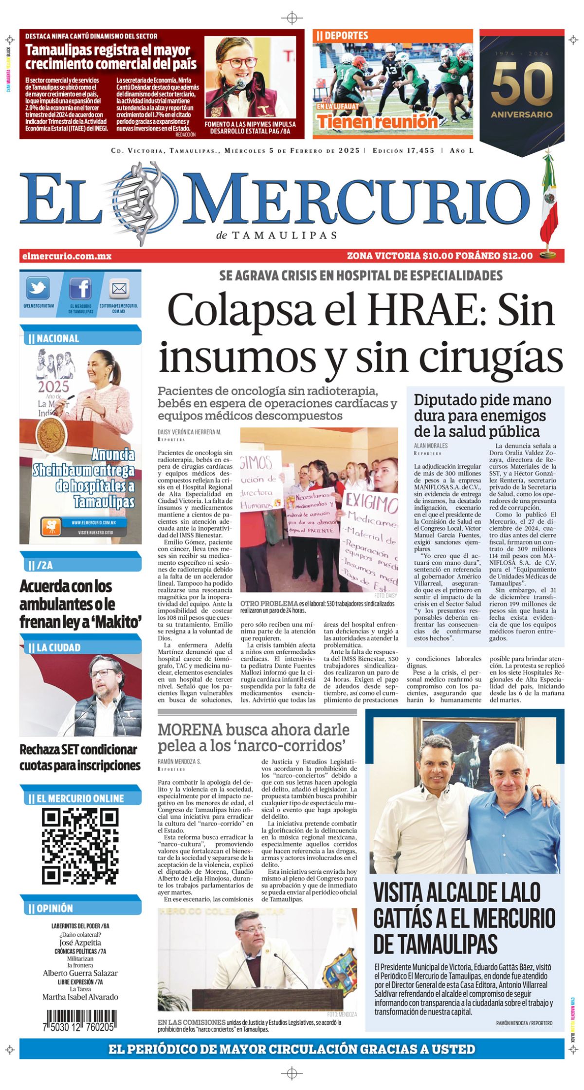 Colapsa el HRAE; Sin insumos y sin cirugías