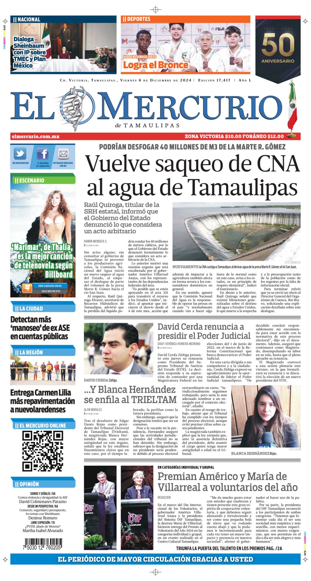 Vuelve saqueo de CNA al agua de Tamaulipas