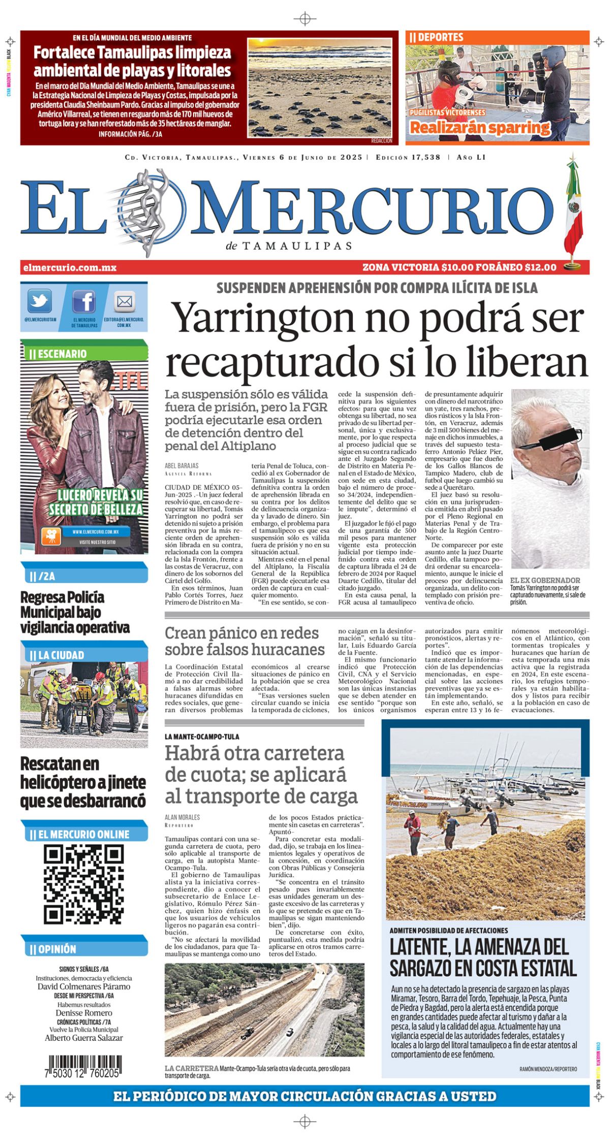 Yarrington no podrá ser recapturado si lo liberan