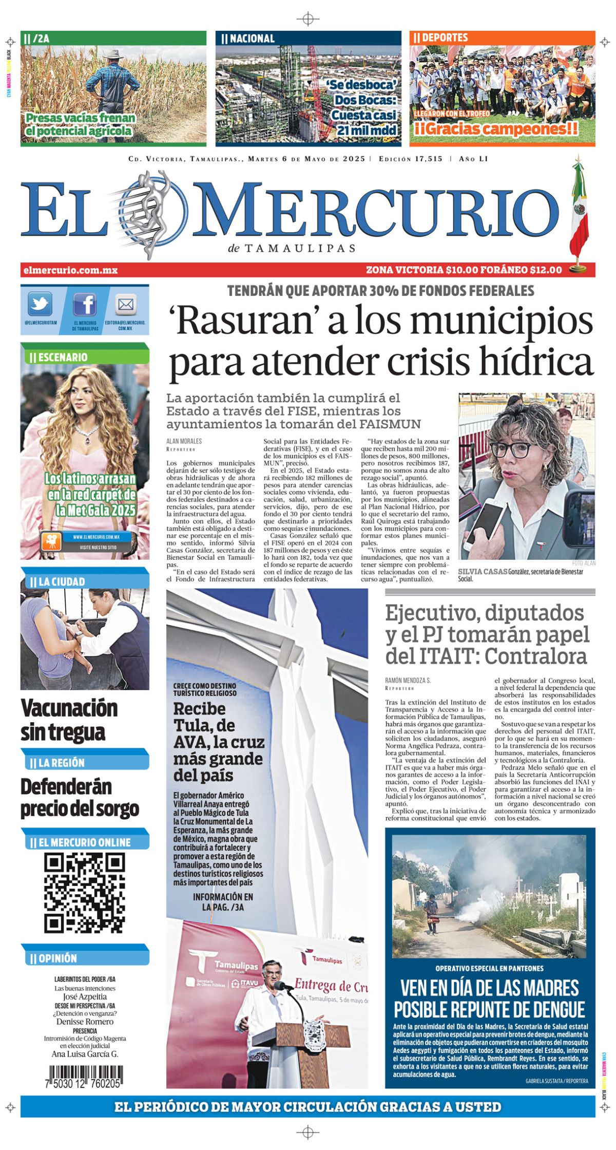 ‘Rasuran’ a los municipios  para atender crisis hídrica
