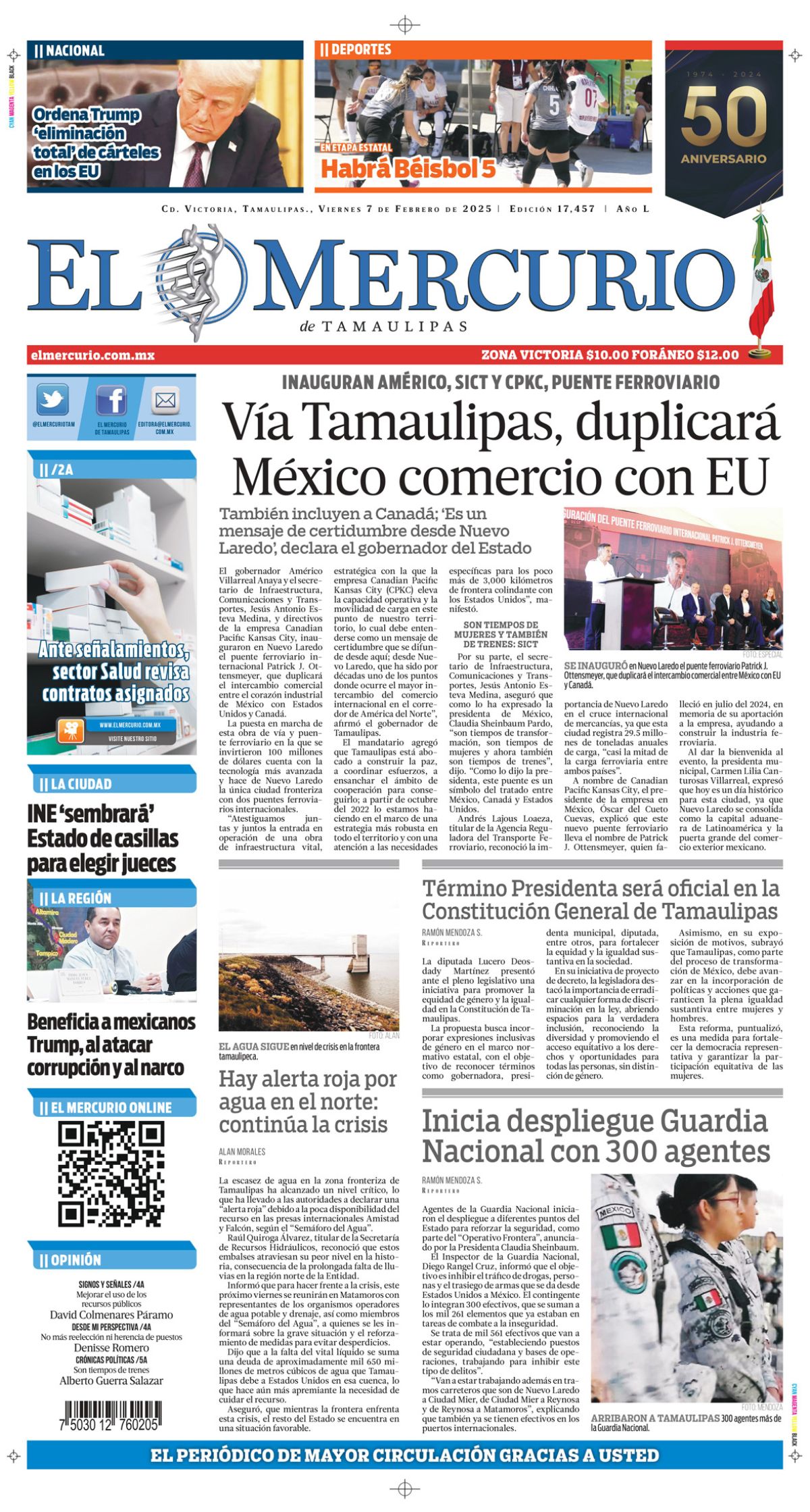 Vía Tamaulipas, duplicará México comercio con EU