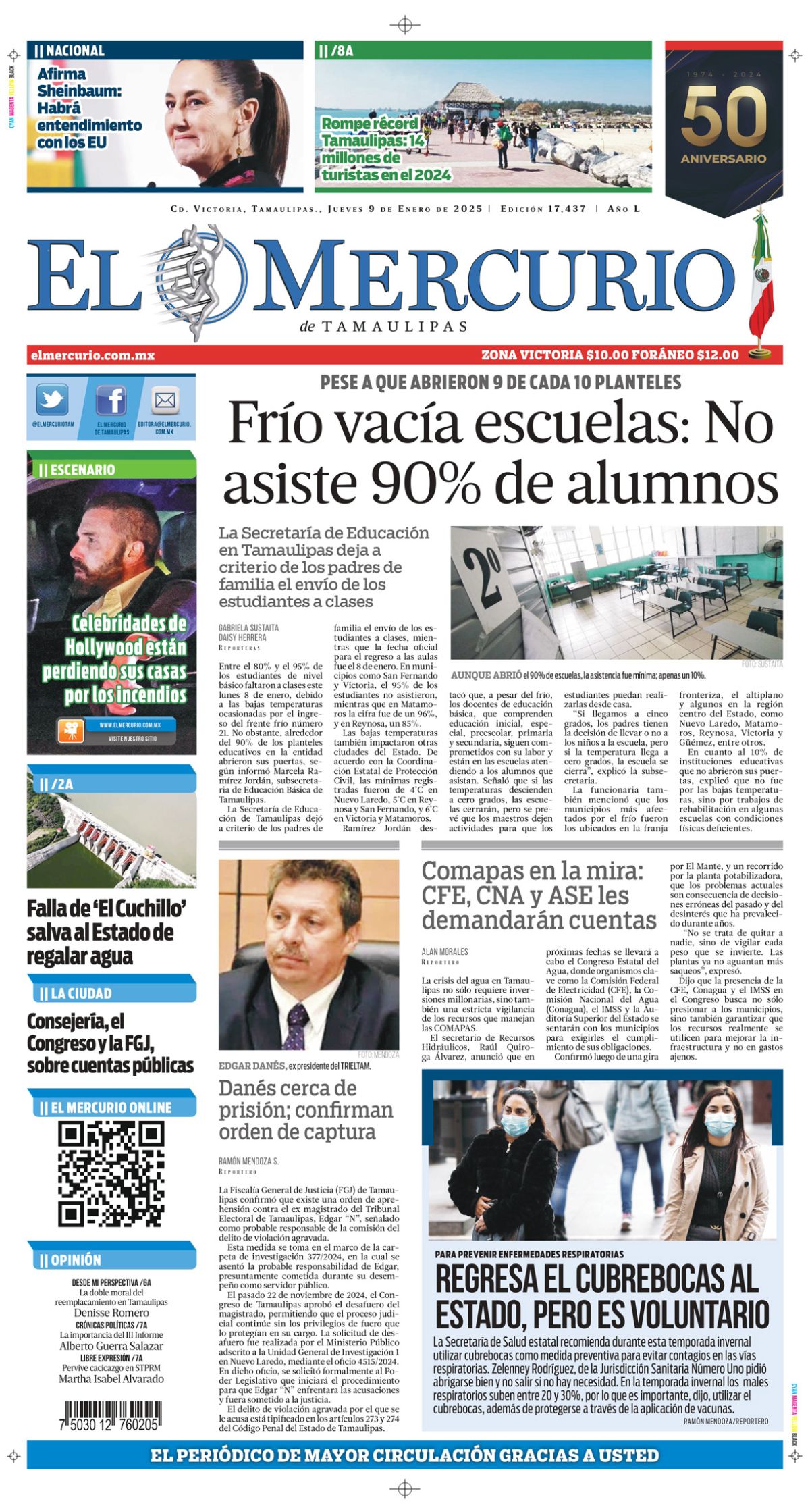 Frío vacía escuelas: No asiste 90% de alumnos