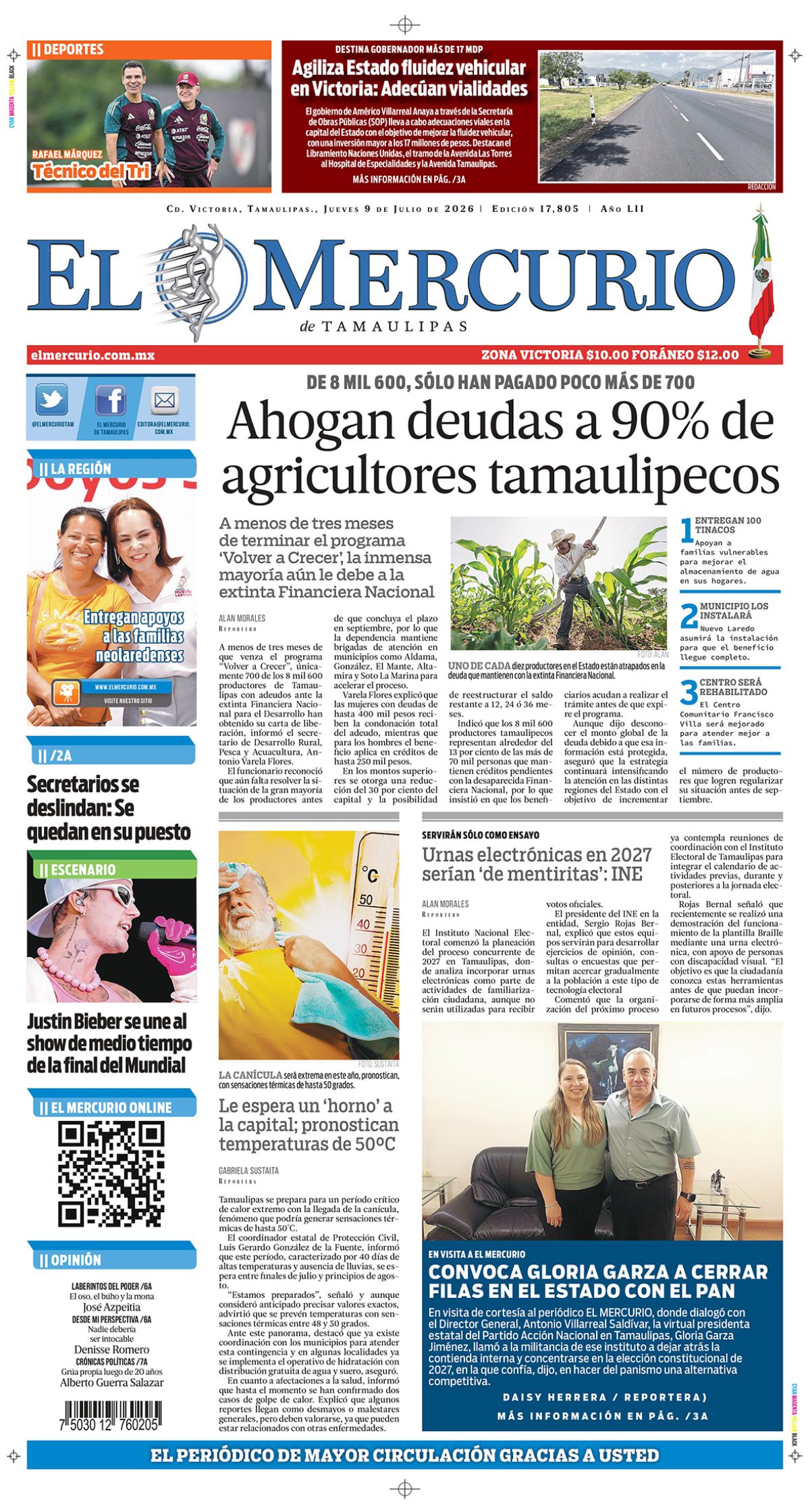 Ahogan deudas a 90% de agricultores tamaulipecos
