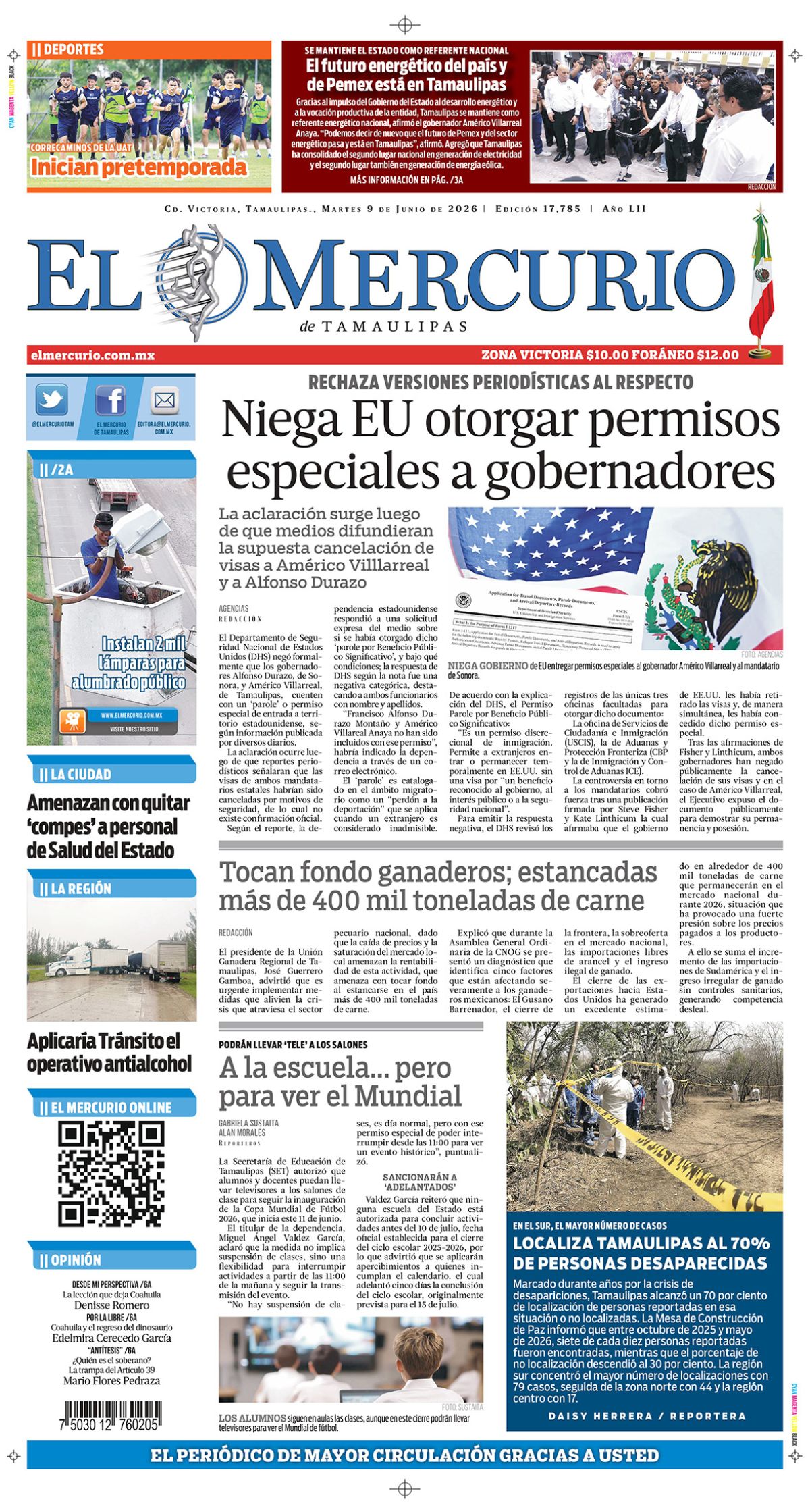 Niega EU otorgar permisos especiales a gobernadores