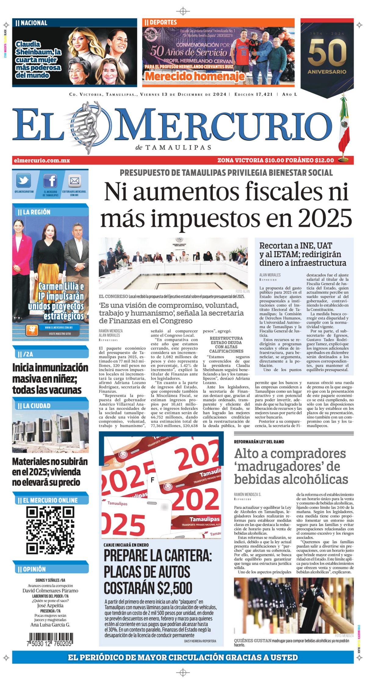 Ni aumentos fiscales ni más impuestos en 2025