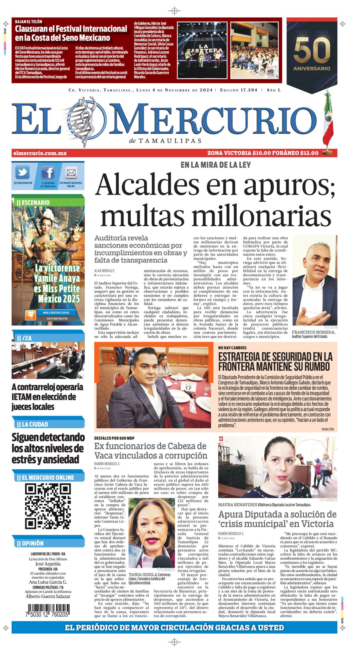 Alcaldes en apuros; multas millonarias