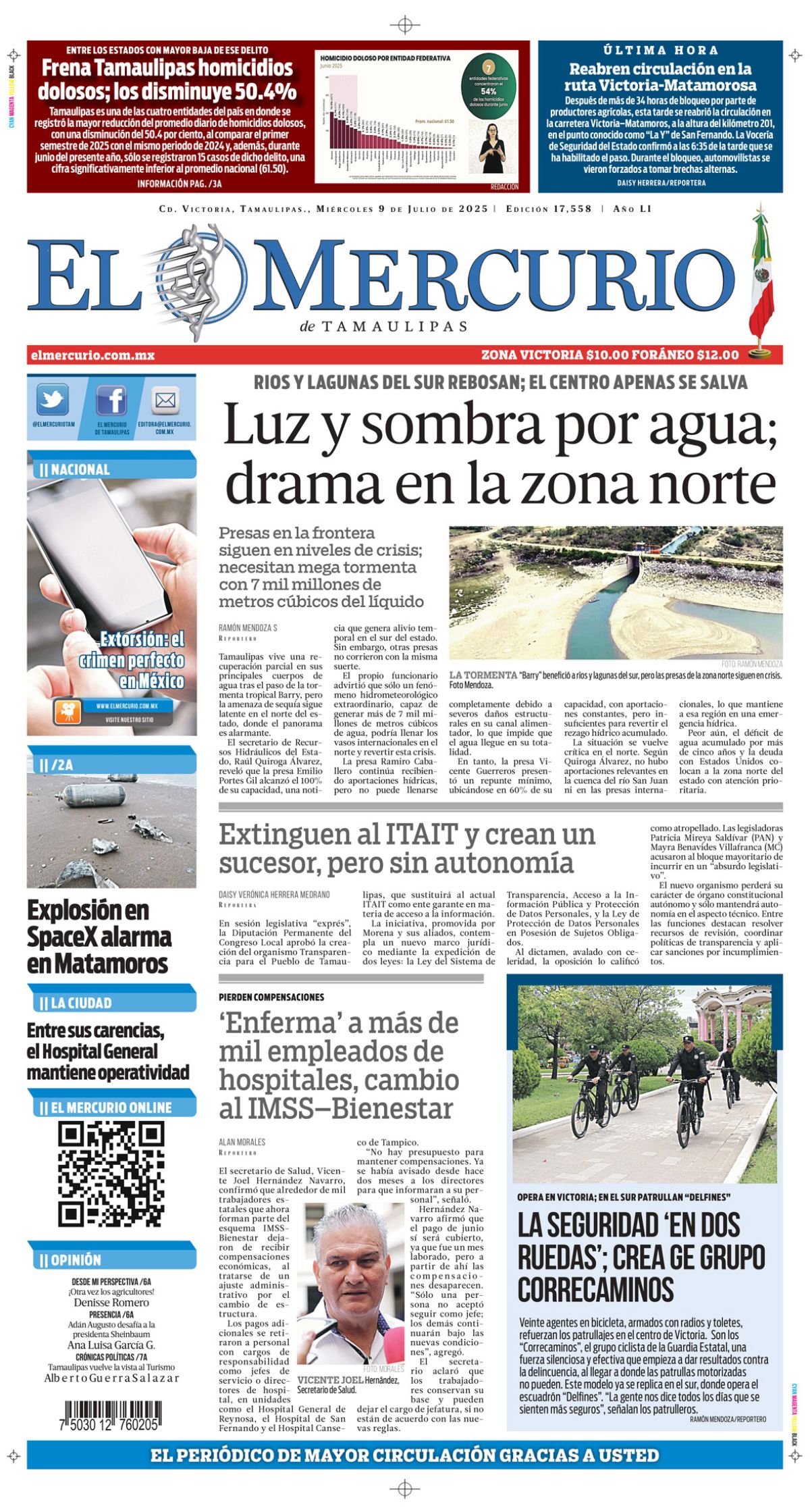 Luz y sombra por agua; drama en la zona norte