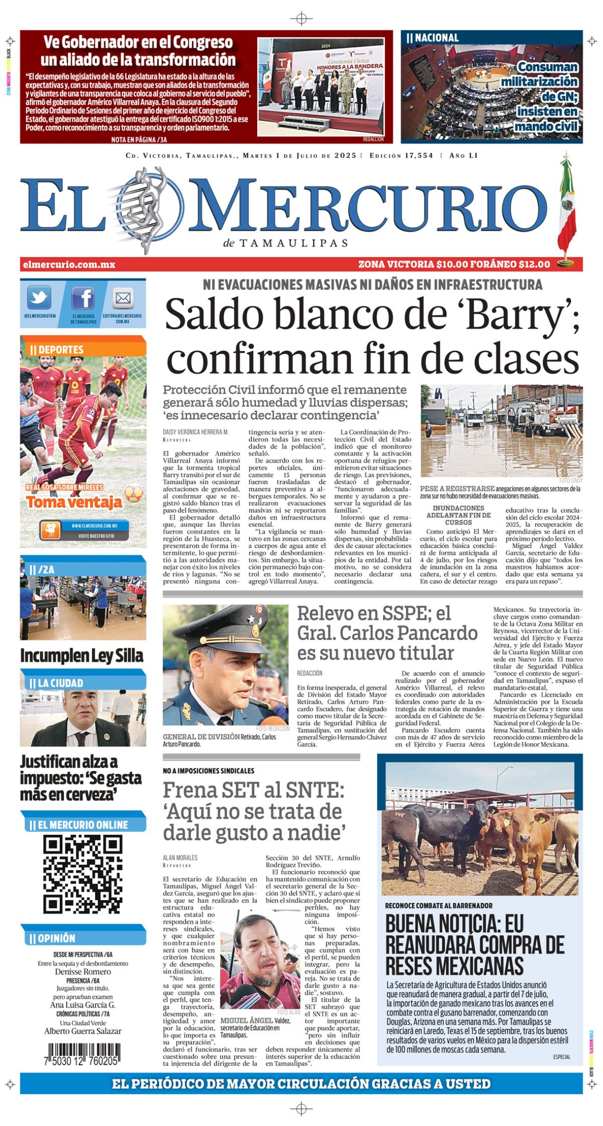 Saldo blanco de ‘Barry’; confirman fin de clases
