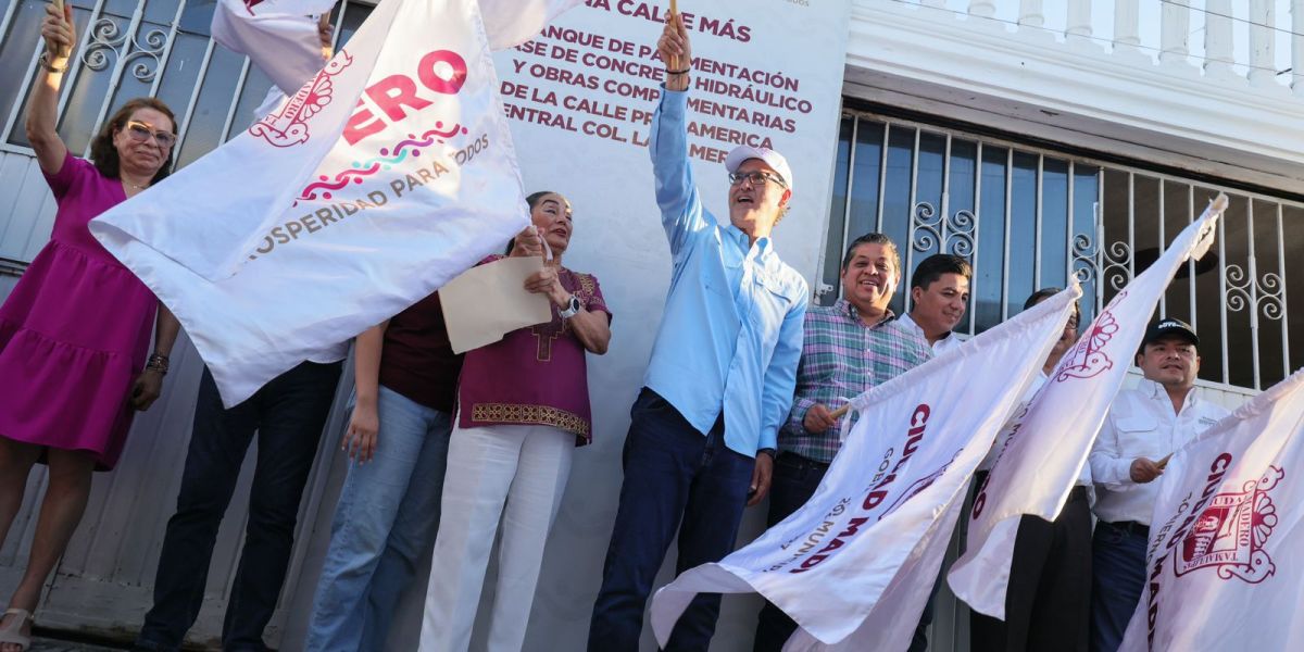 Erasmo González pone en marcha obras de pavimentación por más de 7.6 mdp