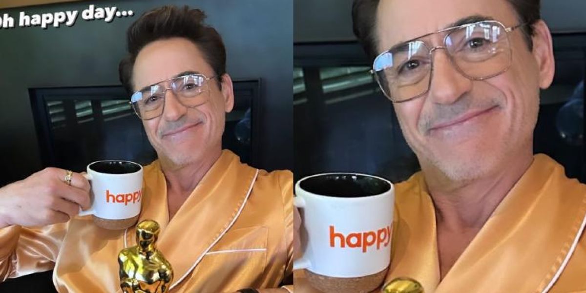 Así presumió Robert Downey Jr su Oscar en Instagram